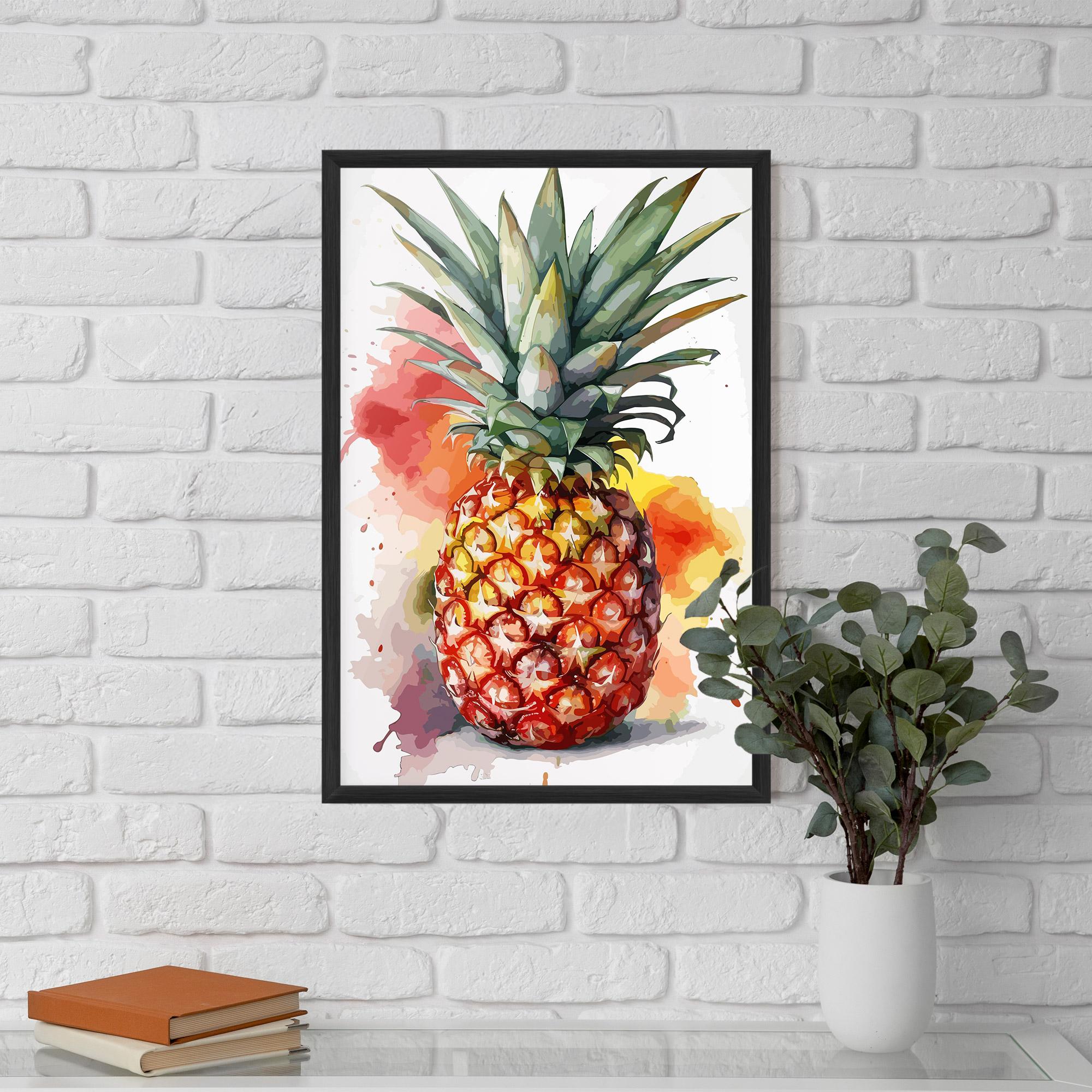 Poster Înrămat Pineapple Watercolor mockup 5
