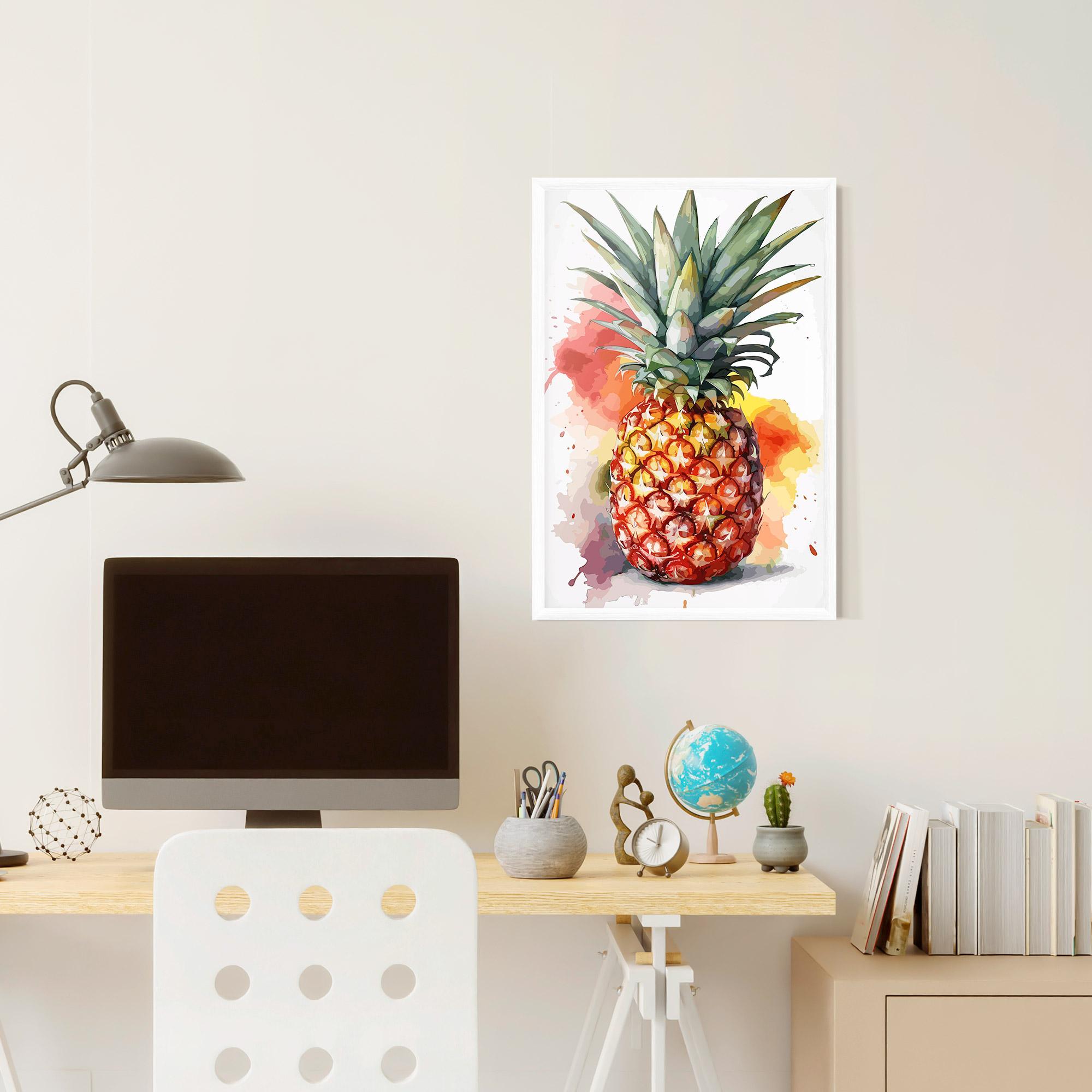 Poster Înrămat Pineapple Watercolor mockup 6