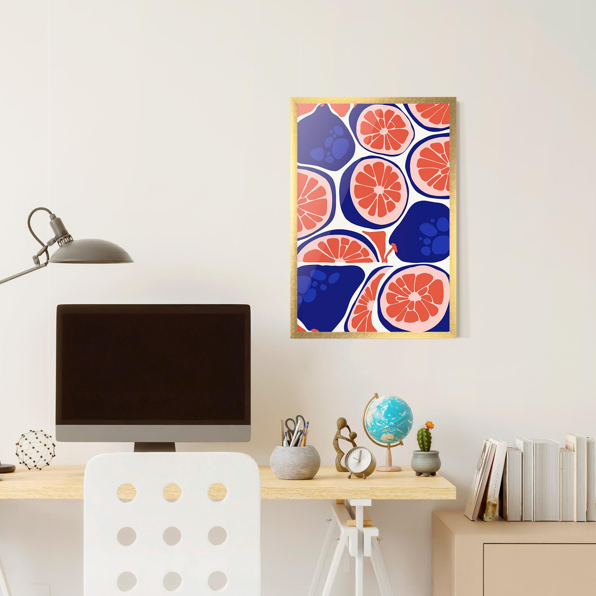 Poster Înrămat Blue Pink Fruit mockup 6