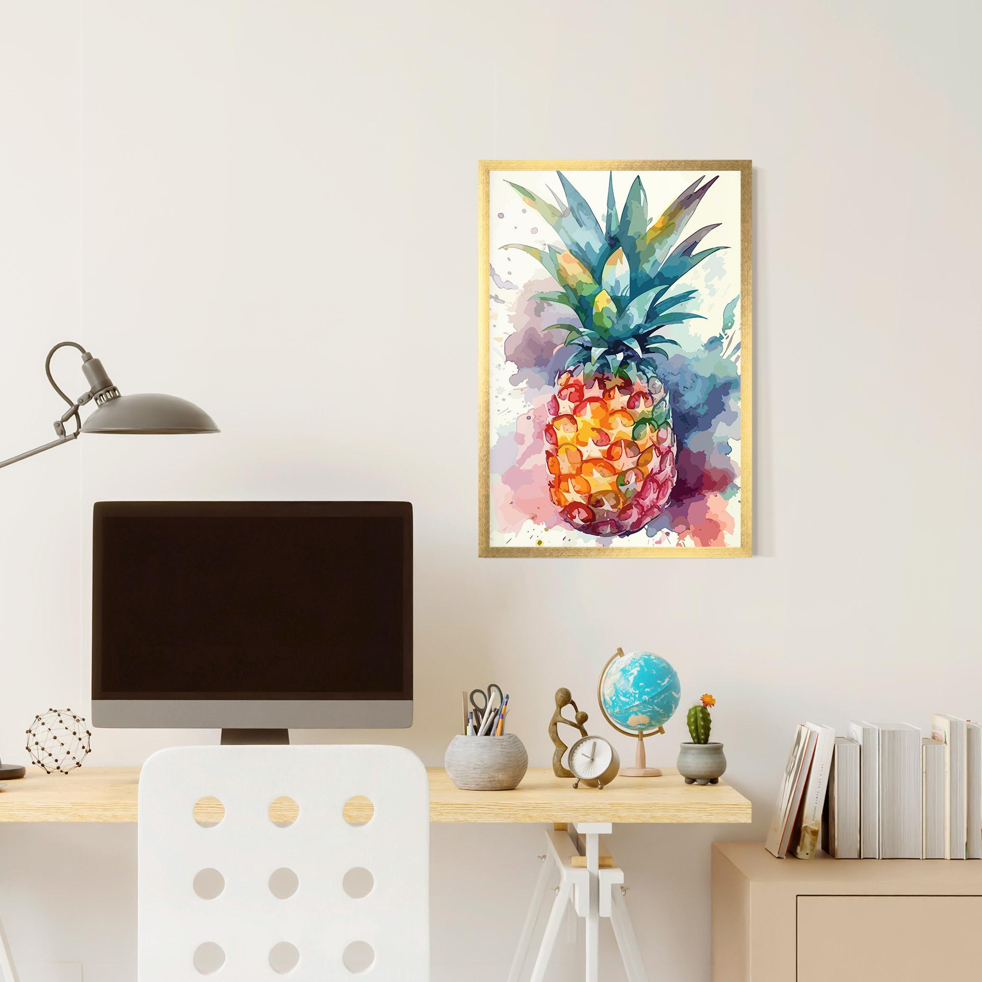 Poster Înrămat Colorful Pineapple mockup 6