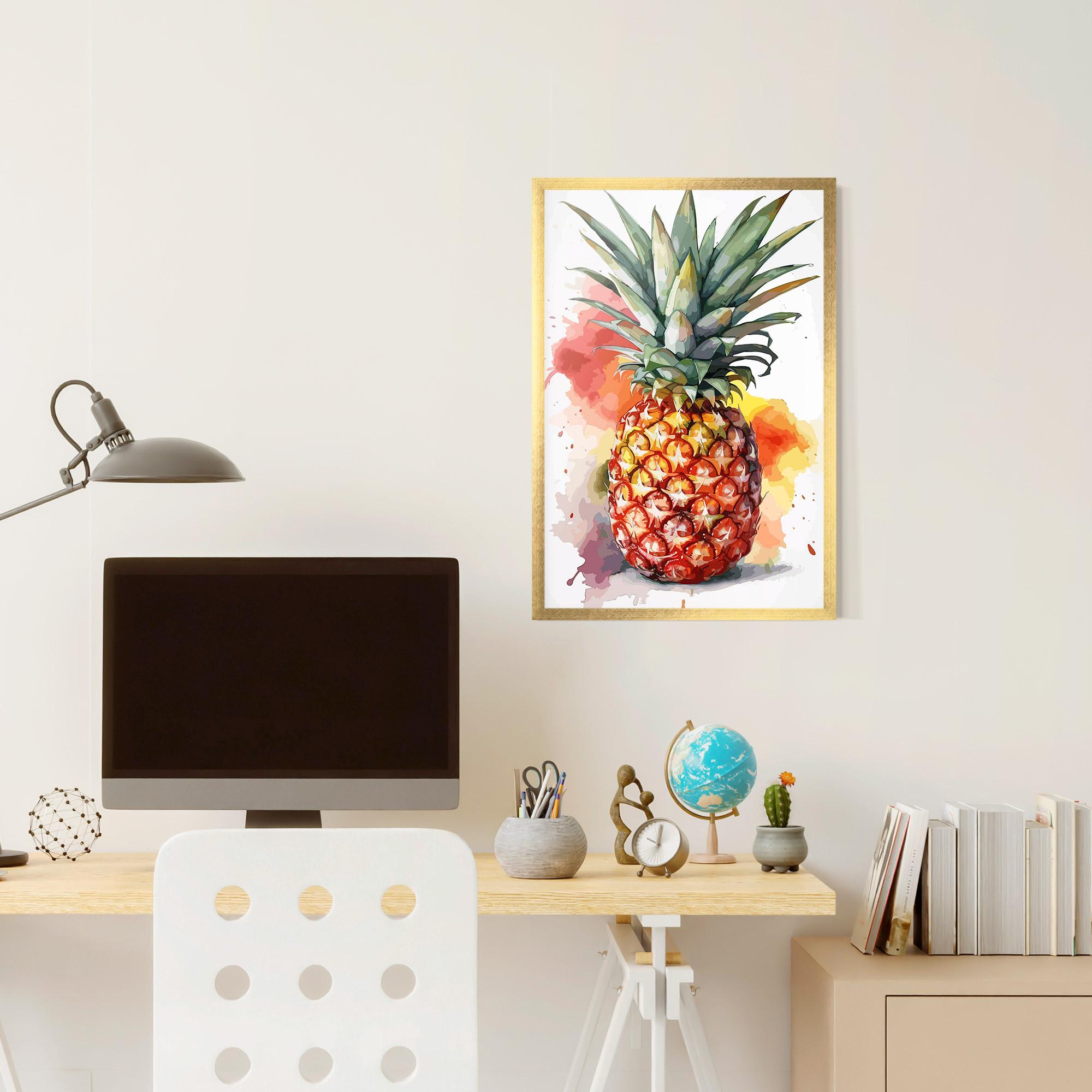 Poster Înrămat Pineapple Watercolor mockup 6