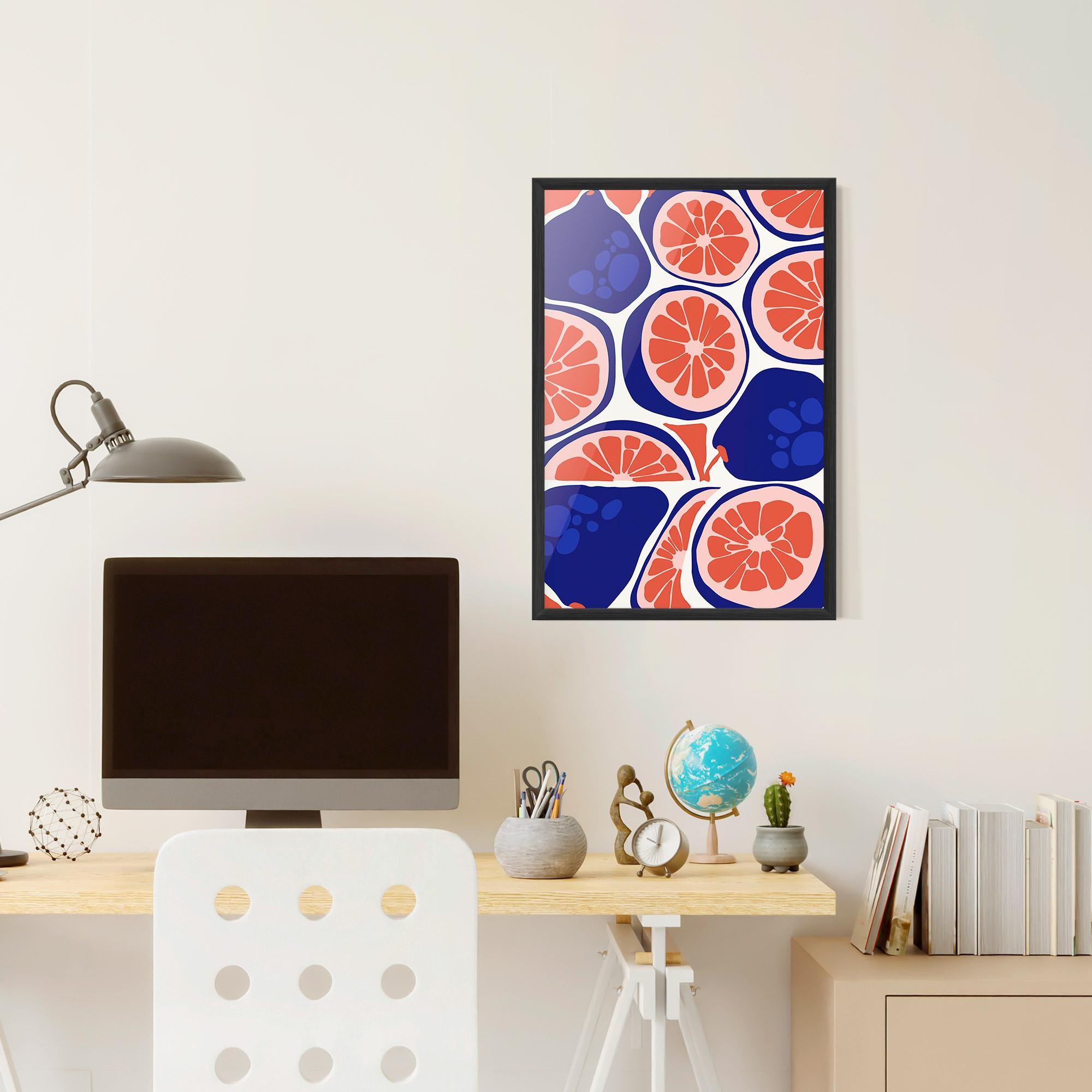 Poster Înrămat Blue Pink Fruit mockup 6
