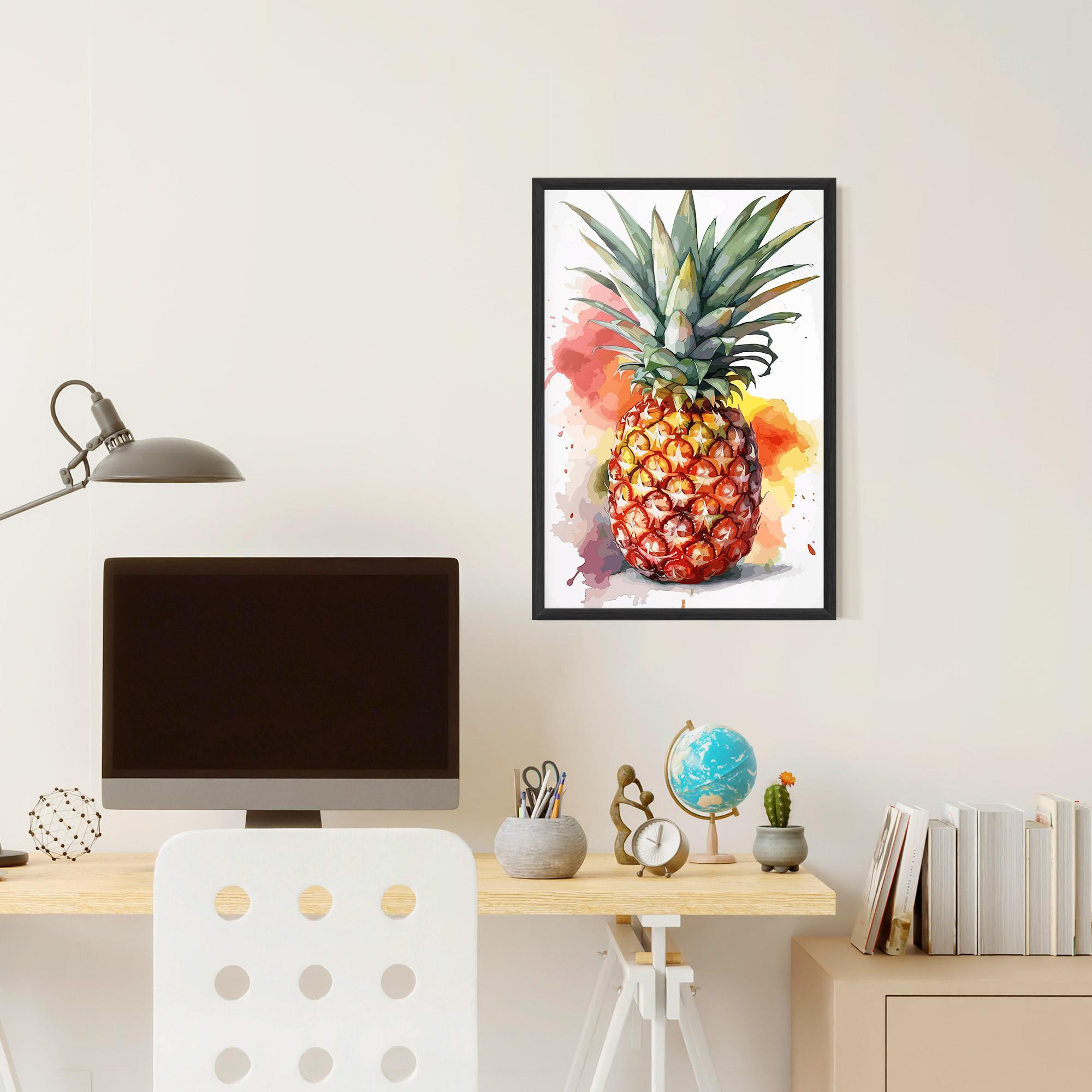 Poster Înrămat Pineapple Watercolor mockup 6