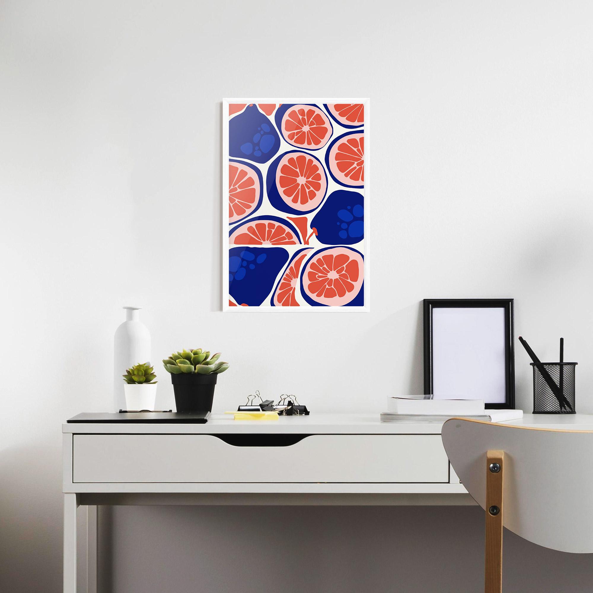 Poster Înrămat Blue Pink Fruit mockup 7