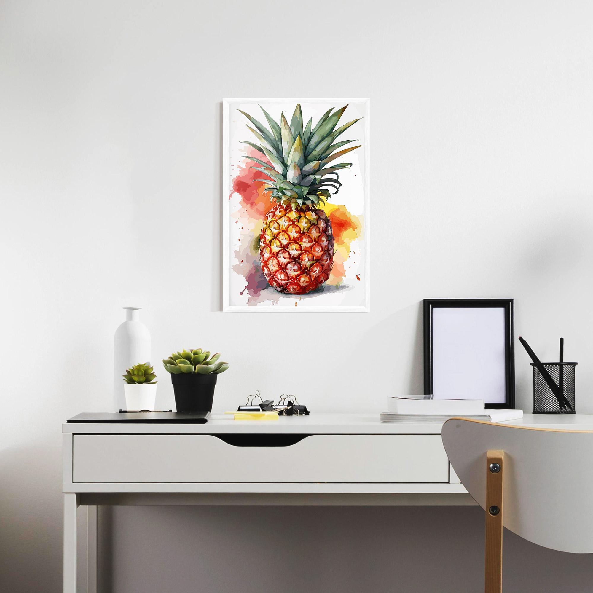 Poster Înrămat Pineapple Watercolor mockup 7