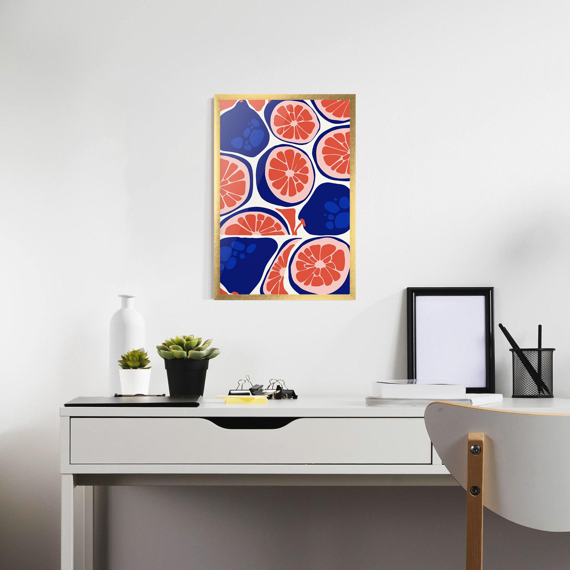 Poster Înrămat Blue Pink Fruit mockup 7