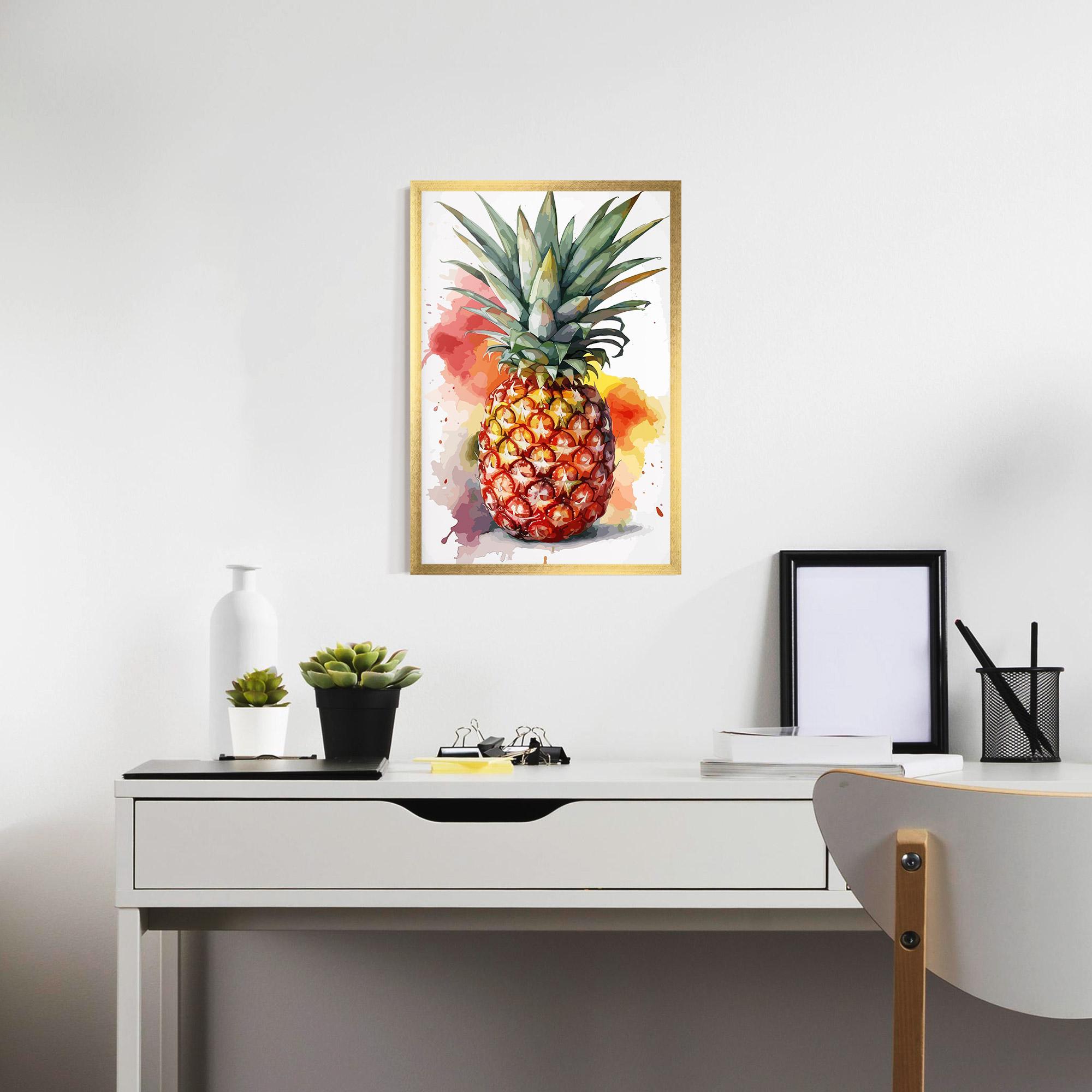 Poster Înrămat Pineapple Watercolor mockup 7