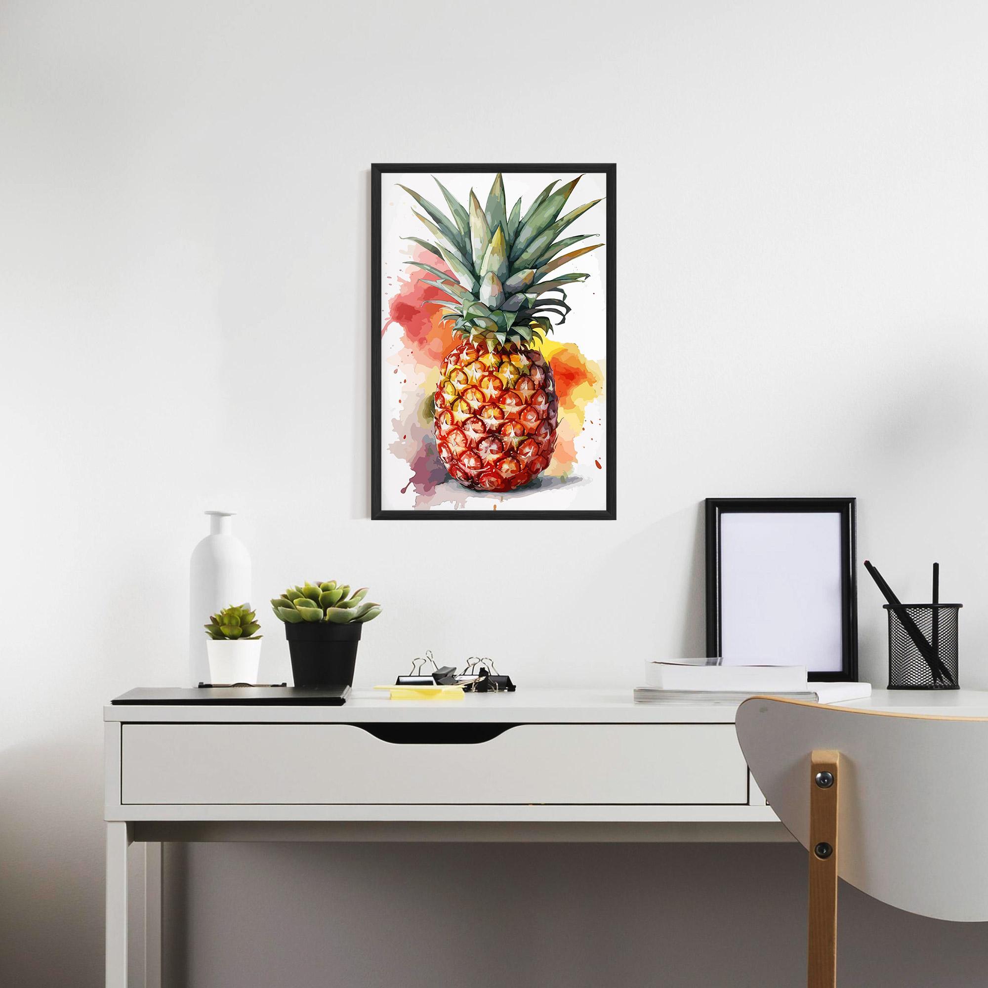Poster Înrămat Pineapple Watercolor mockup 7