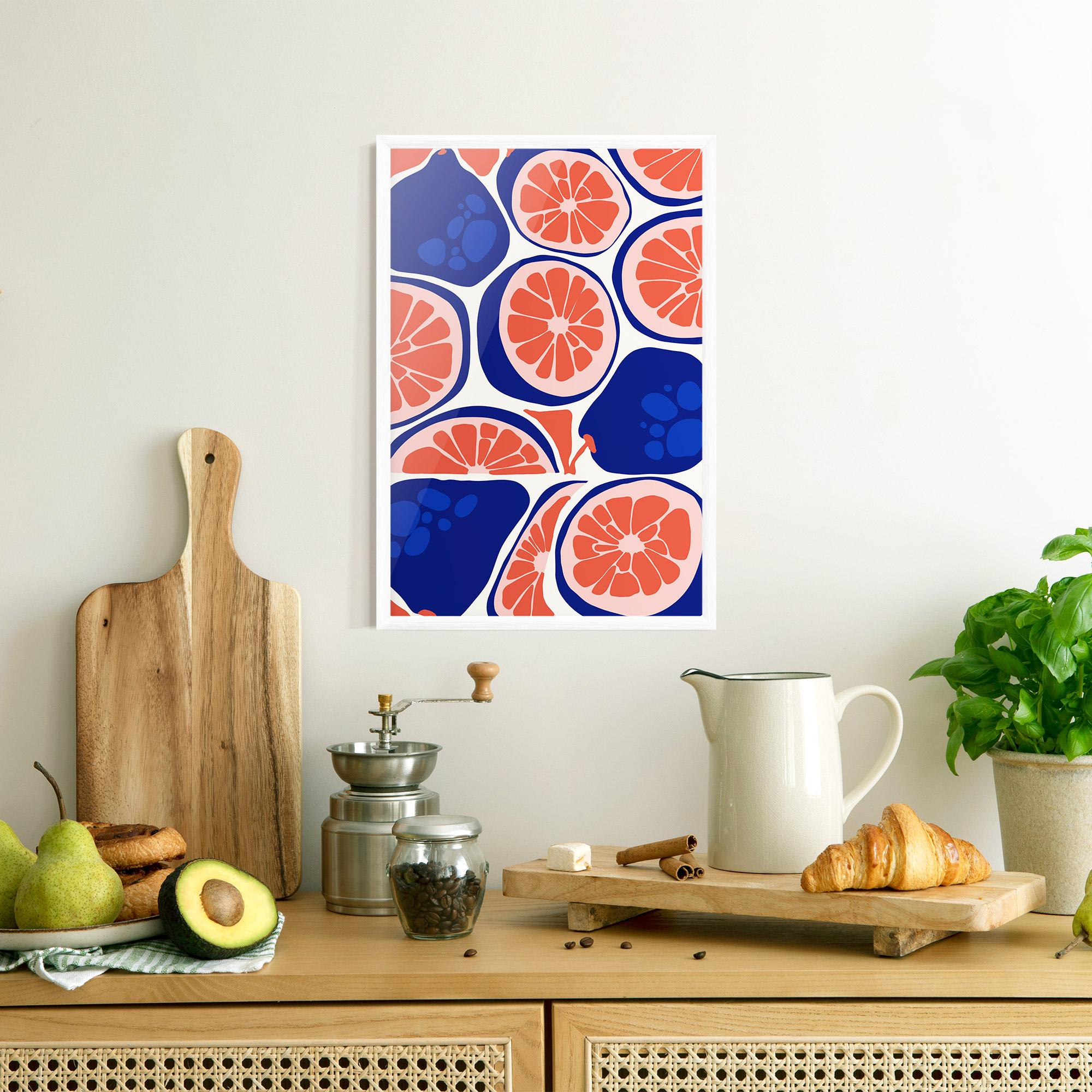 Poster Înrămat Blue Pink Fruit mockup 8