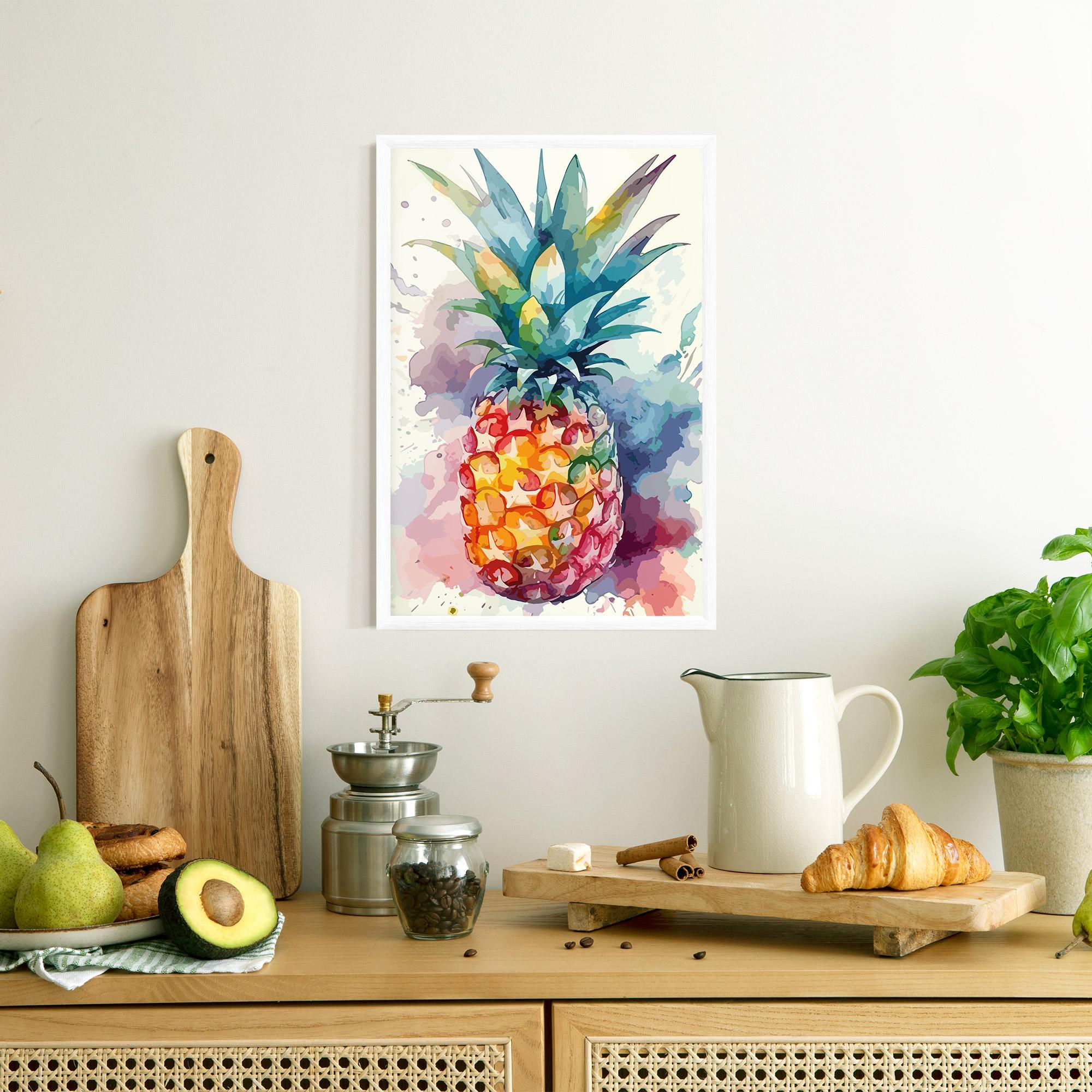 Poster Înrămat Colorful Pineapple mockup 8