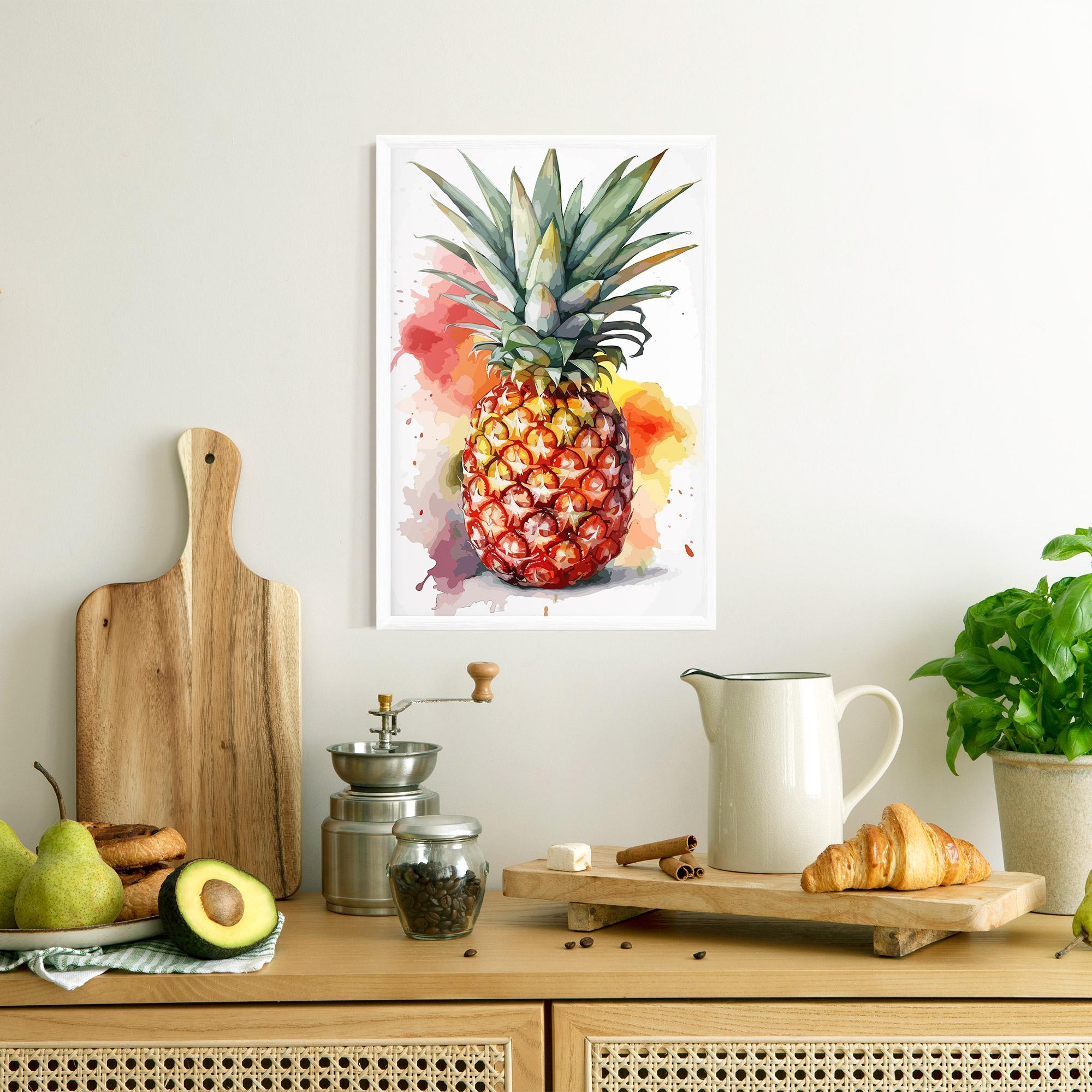 Poster Înrămat Pineapple Watercolor mockup 8