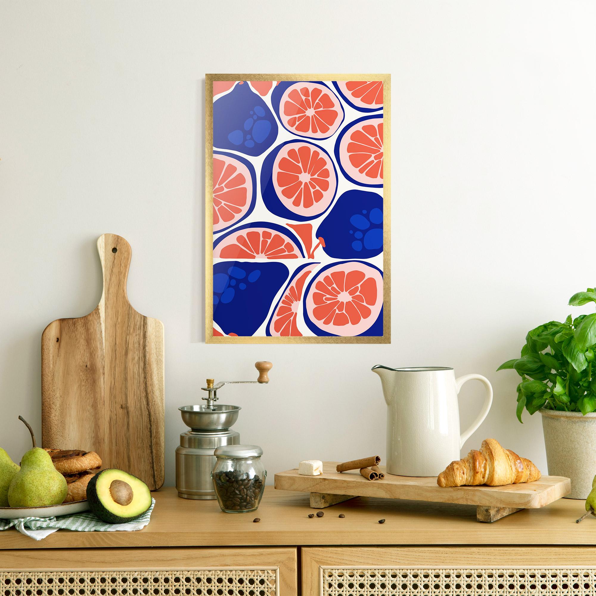 Poster Înrămat Blue Pink Fruit mockup 8
