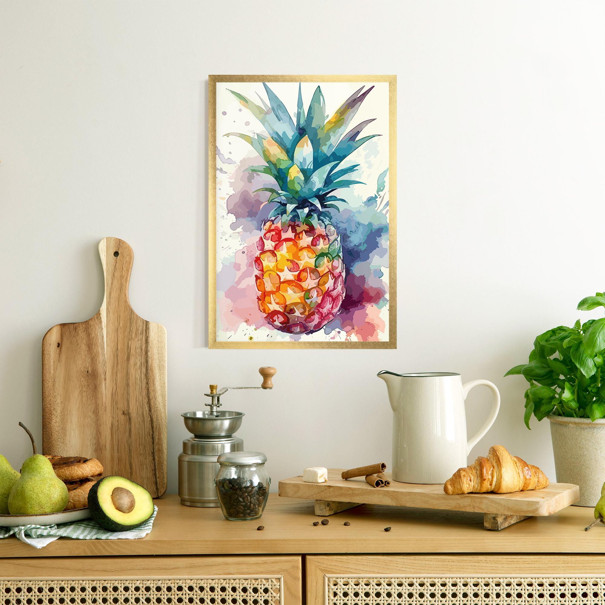 Poster Înrămat Colorful Pineapple mockup 8