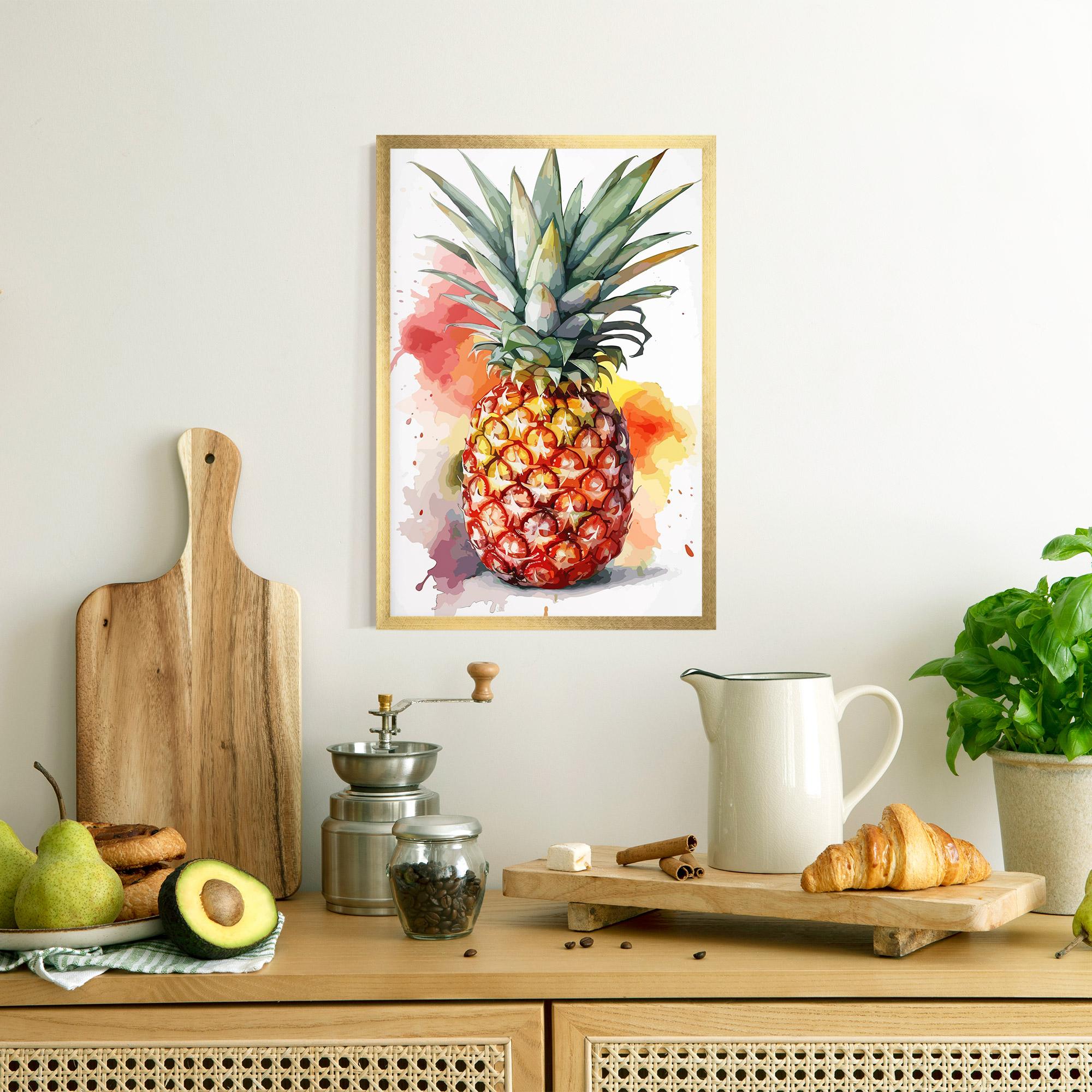 Poster Înrămat Pineapple Watercolor mockup 8