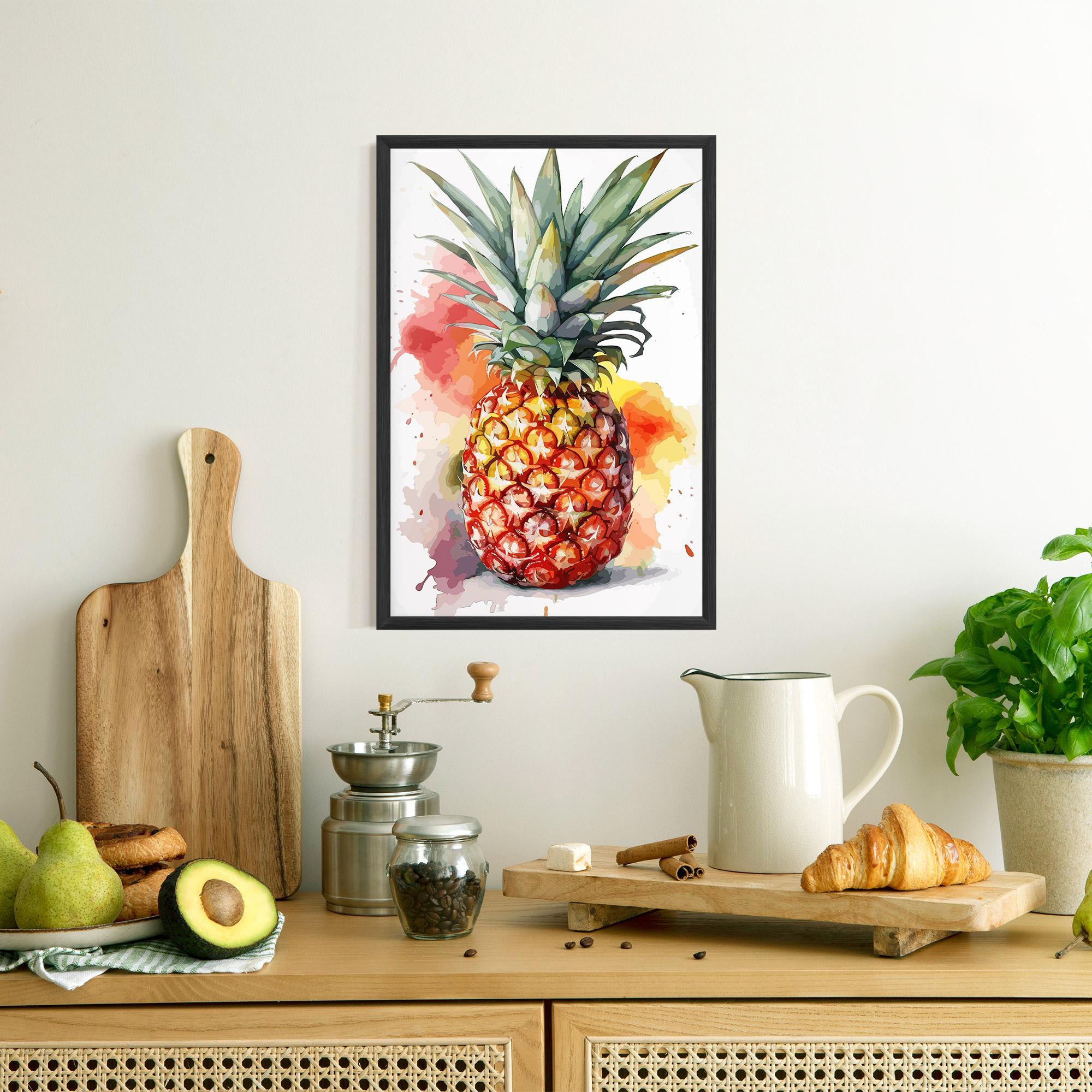 Poster Înrămat Pineapple Watercolor mockup 8