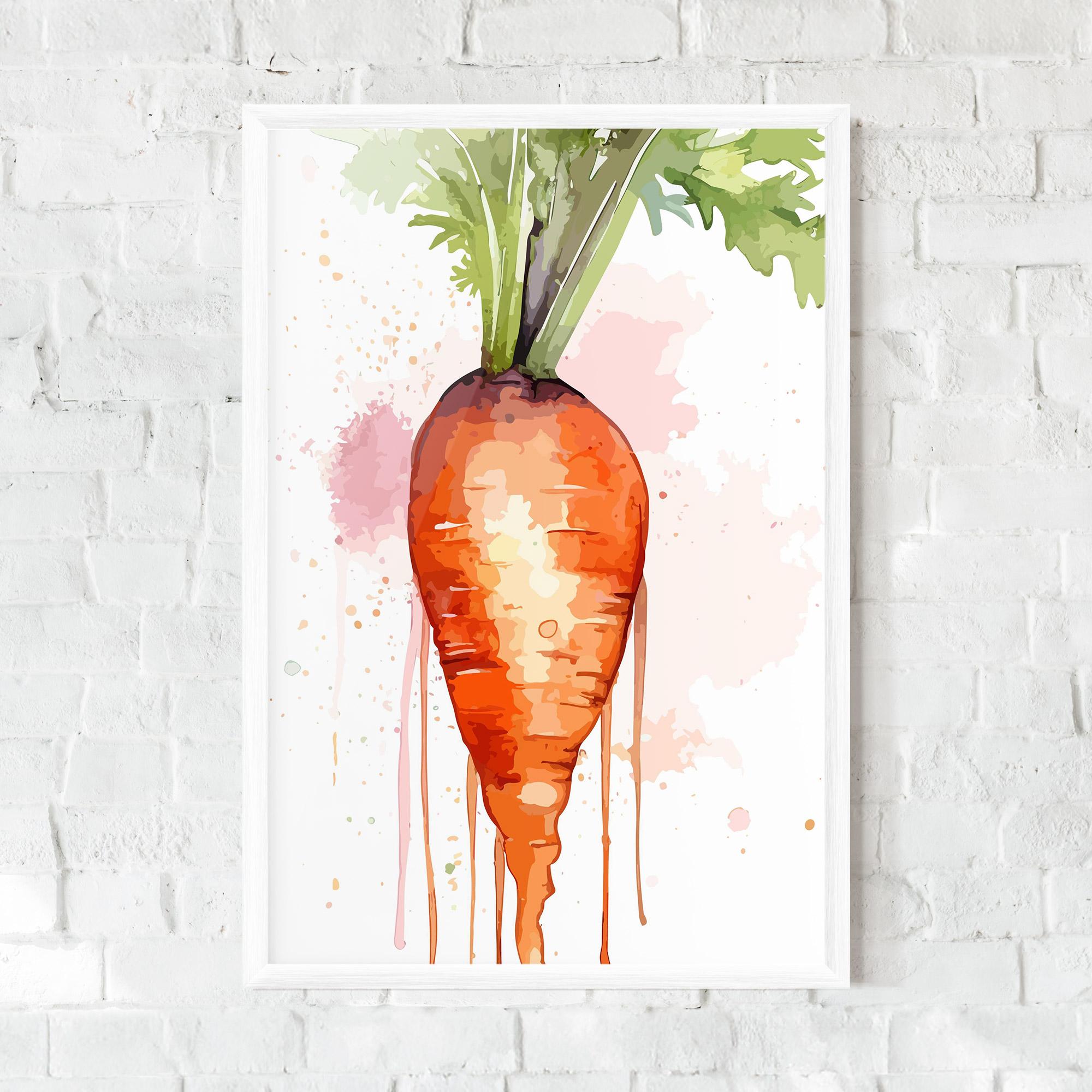 Poster Înrămat Watercolor Carrot mockup 0