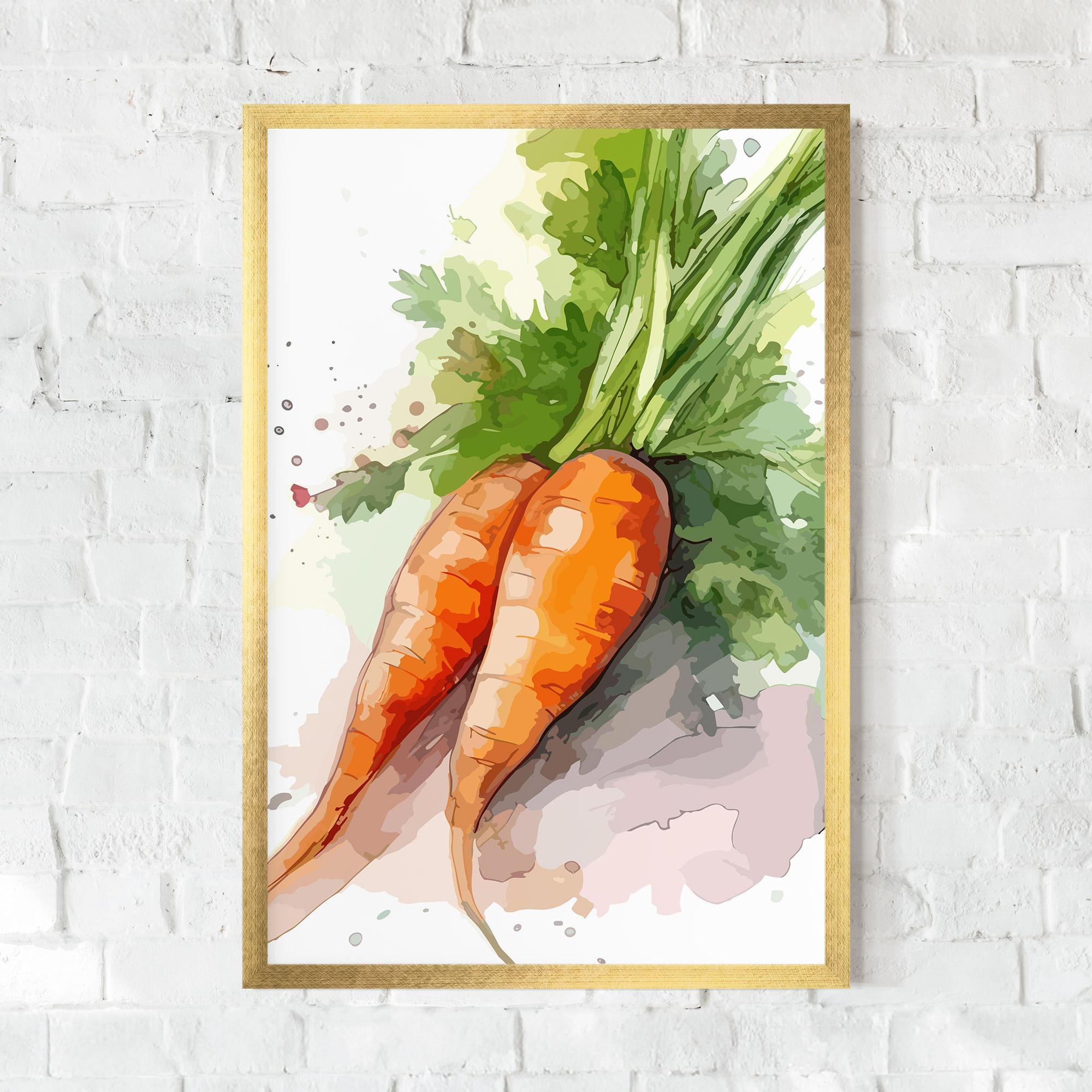 Poster Înrămat Carrot Watercolor mockup 0