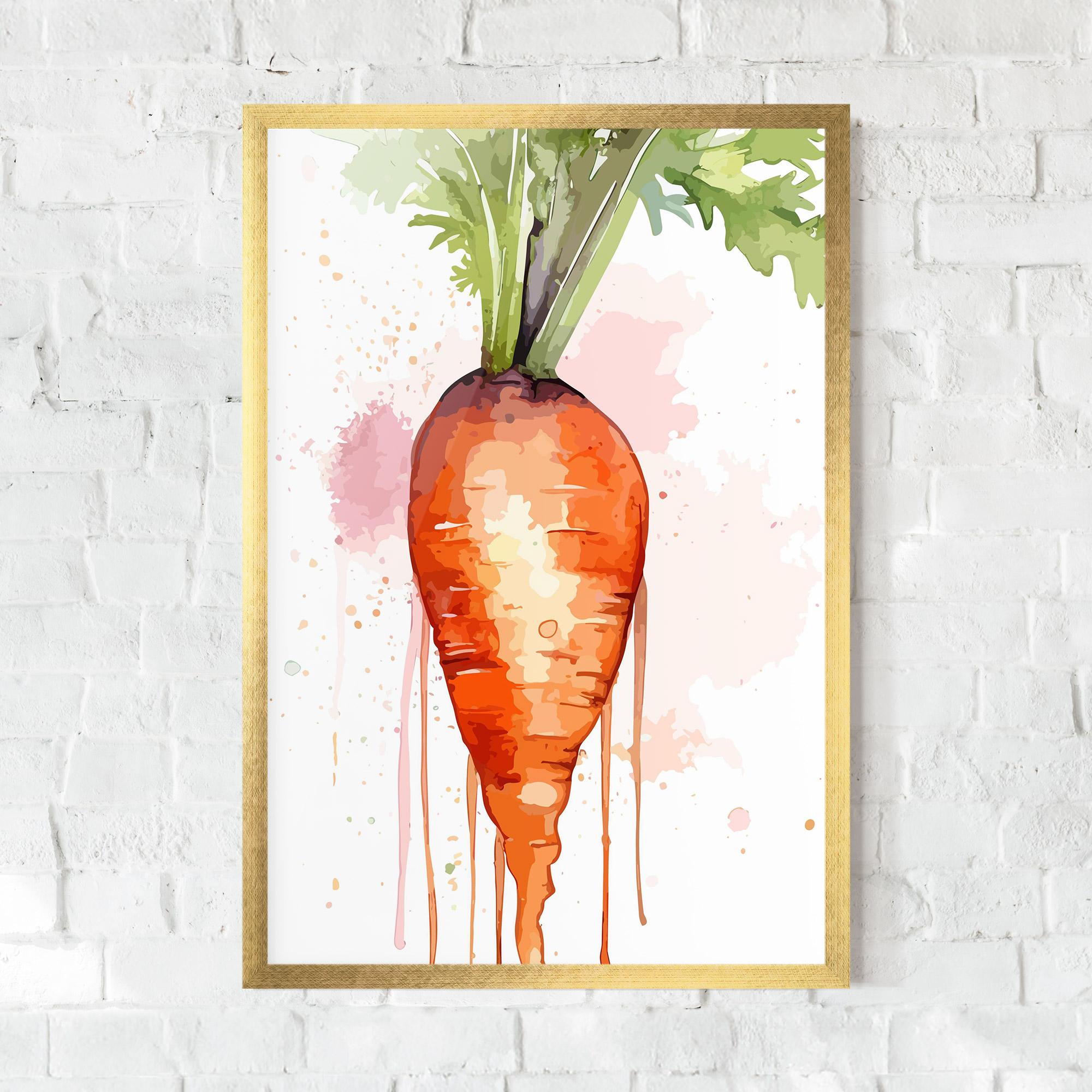 Poster Înrămat Watercolor Carrot mockup 0