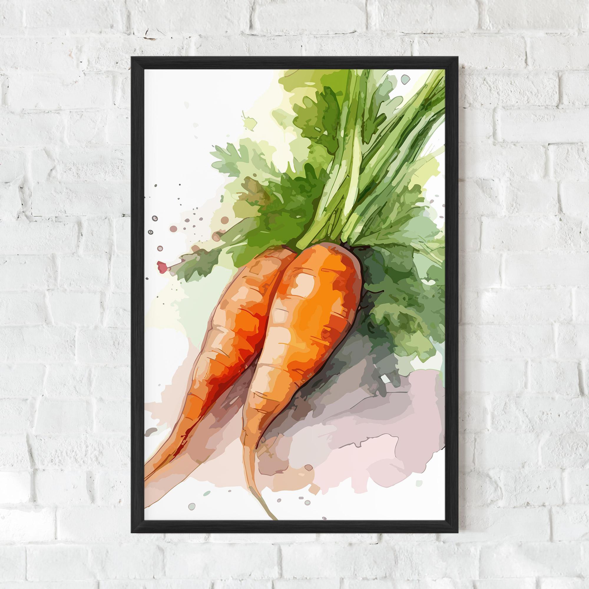 Poster Înrămat Carrot Watercolor mockup 0