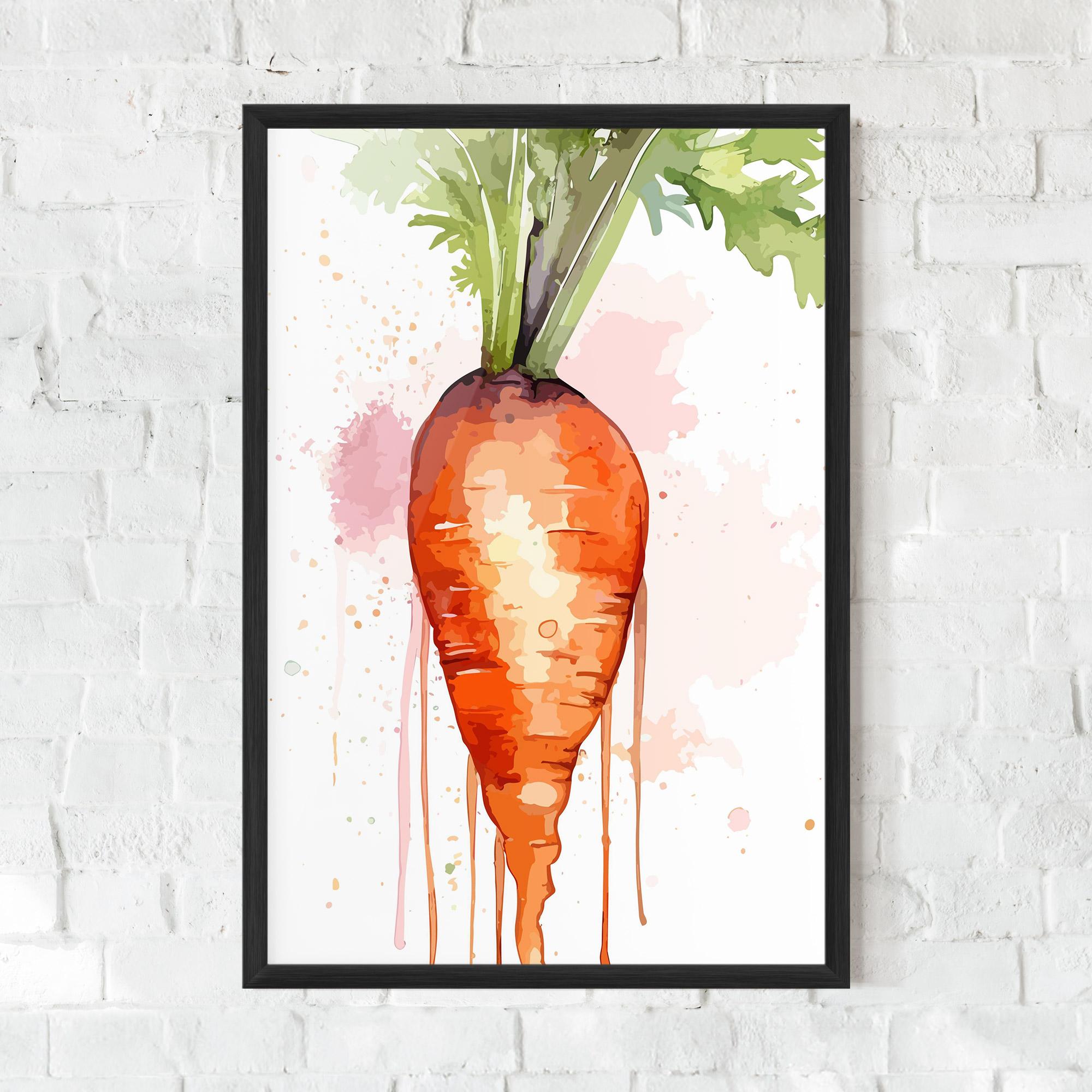 Poster Înrămat Watercolor Carrot mockup 0