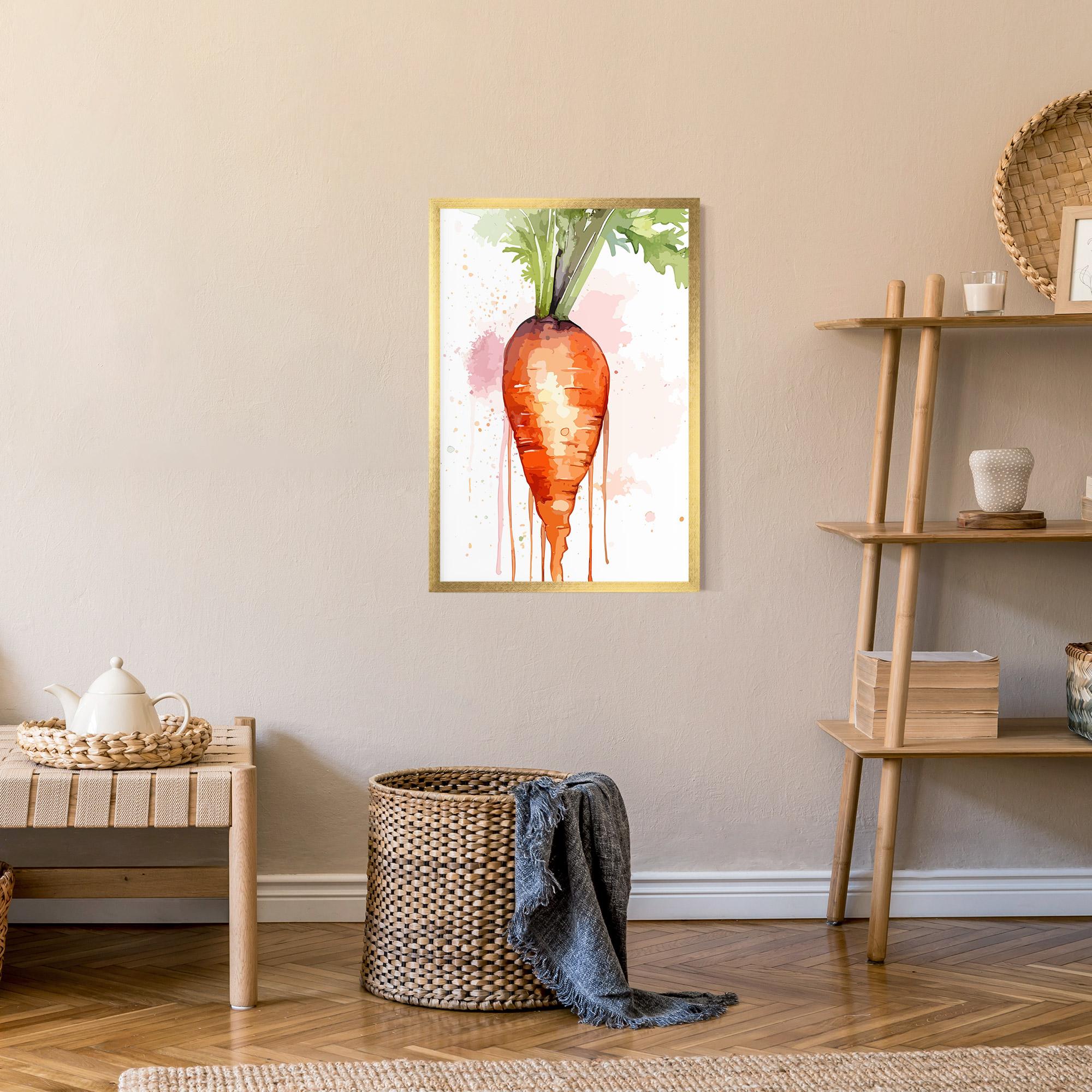 Poster Înrămat Watercolor Carrot mockup 9