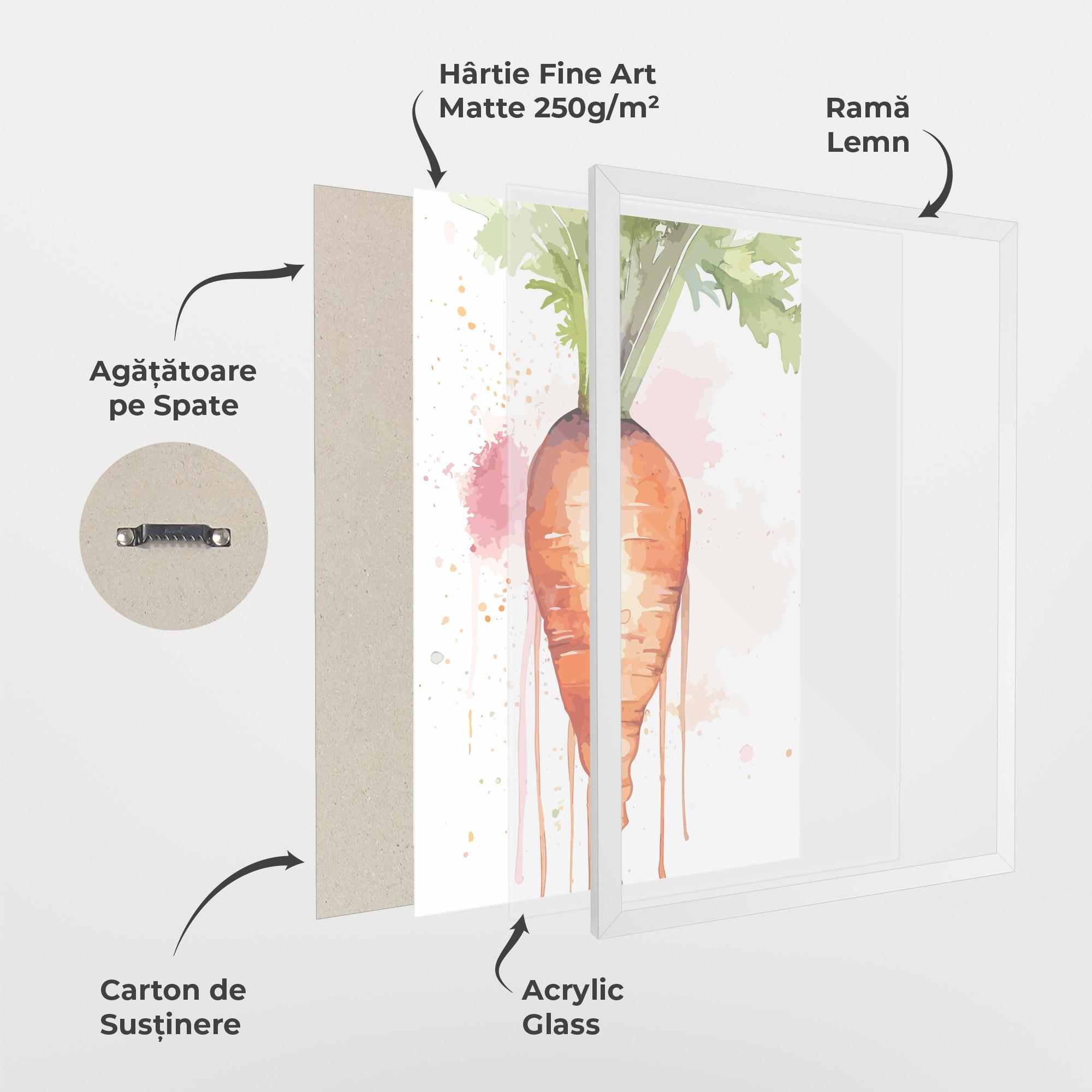 Poster Înrămat Watercolor Carrot mockup 1