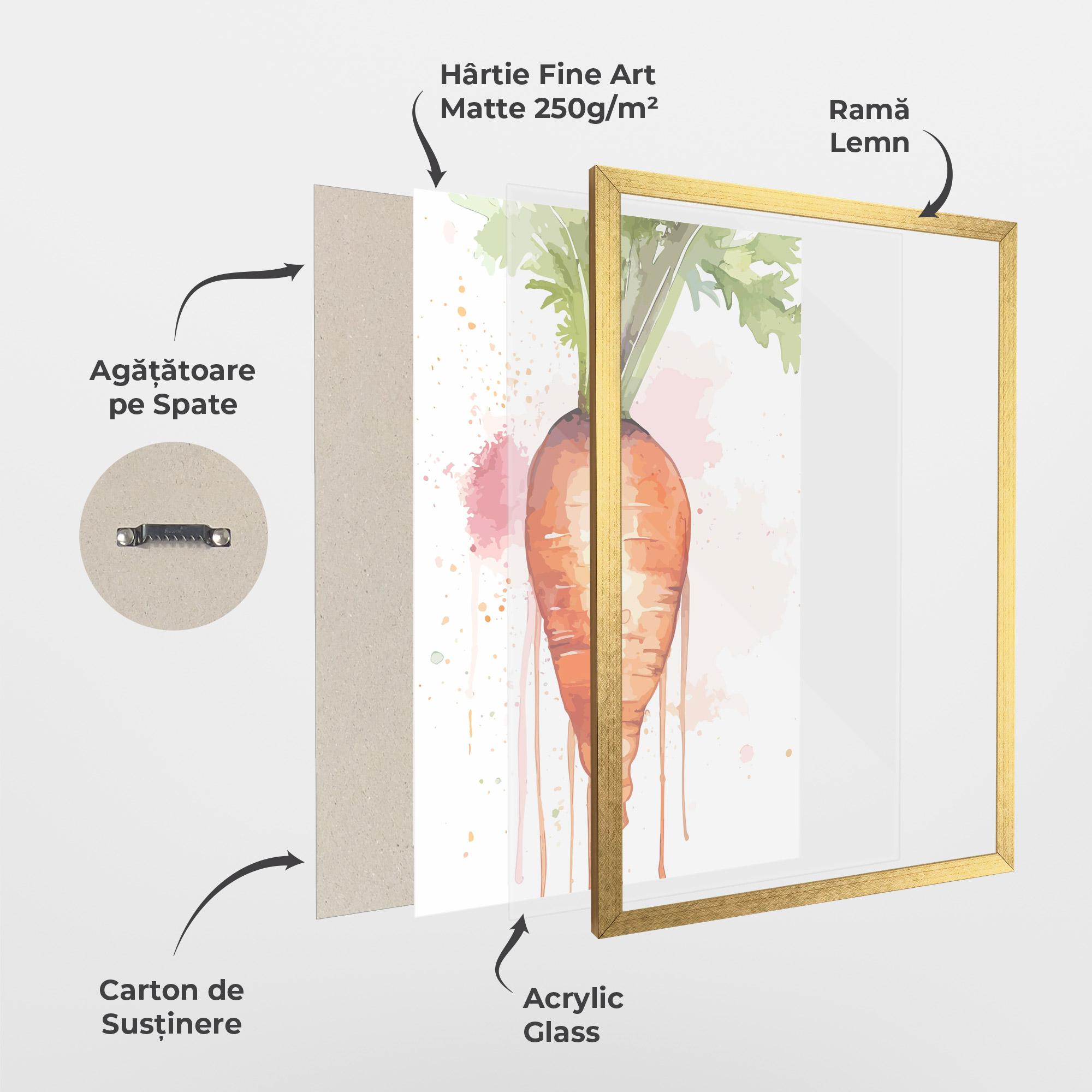Poster Înrămat Watercolor Carrot mockup 1