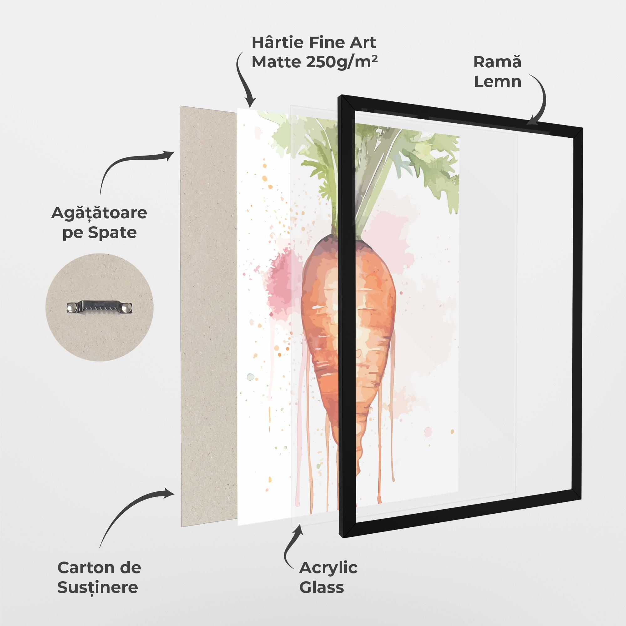 Poster Înrămat Watercolor Carrot mockup 1