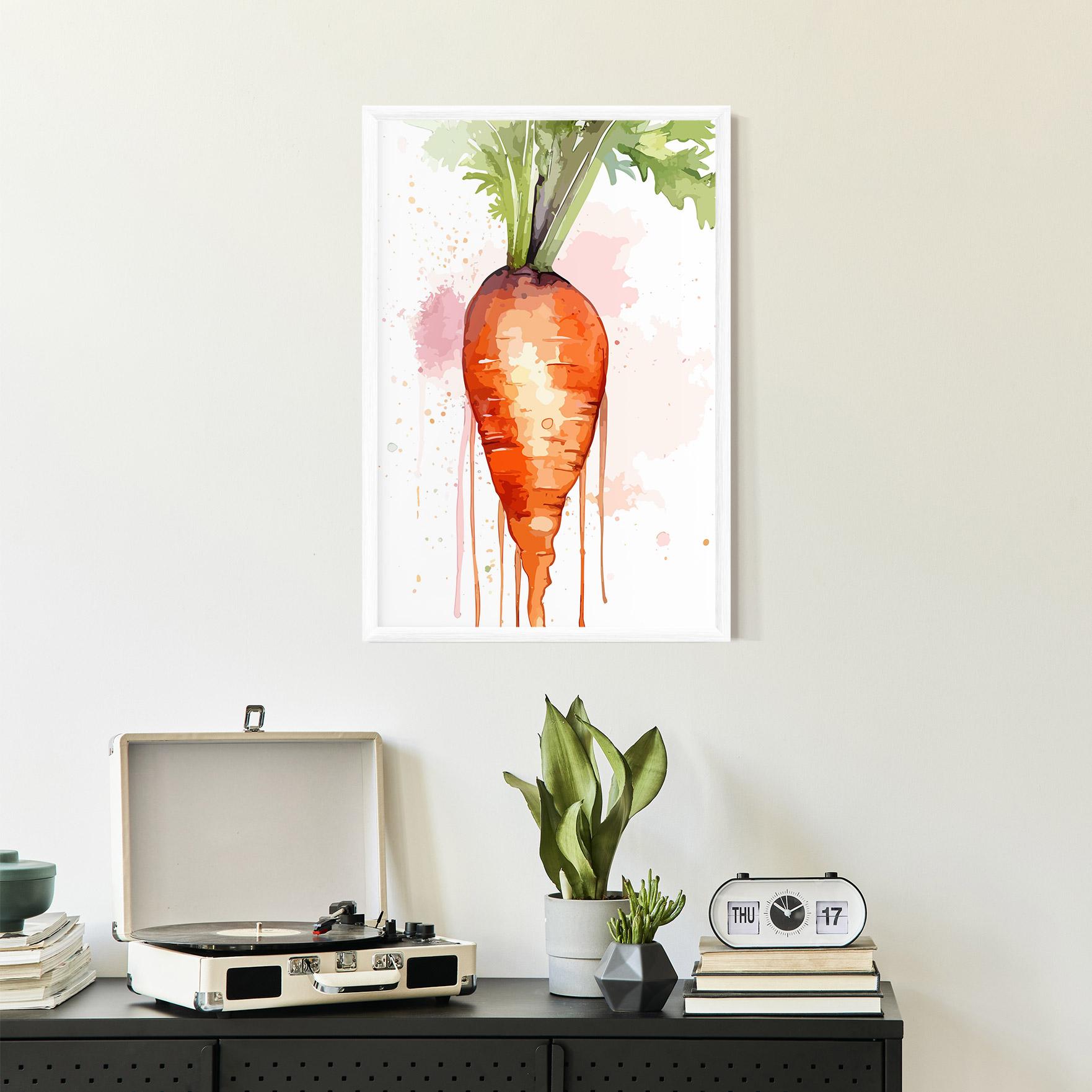 Poster Înrămat Watercolor Carrot mockup 2