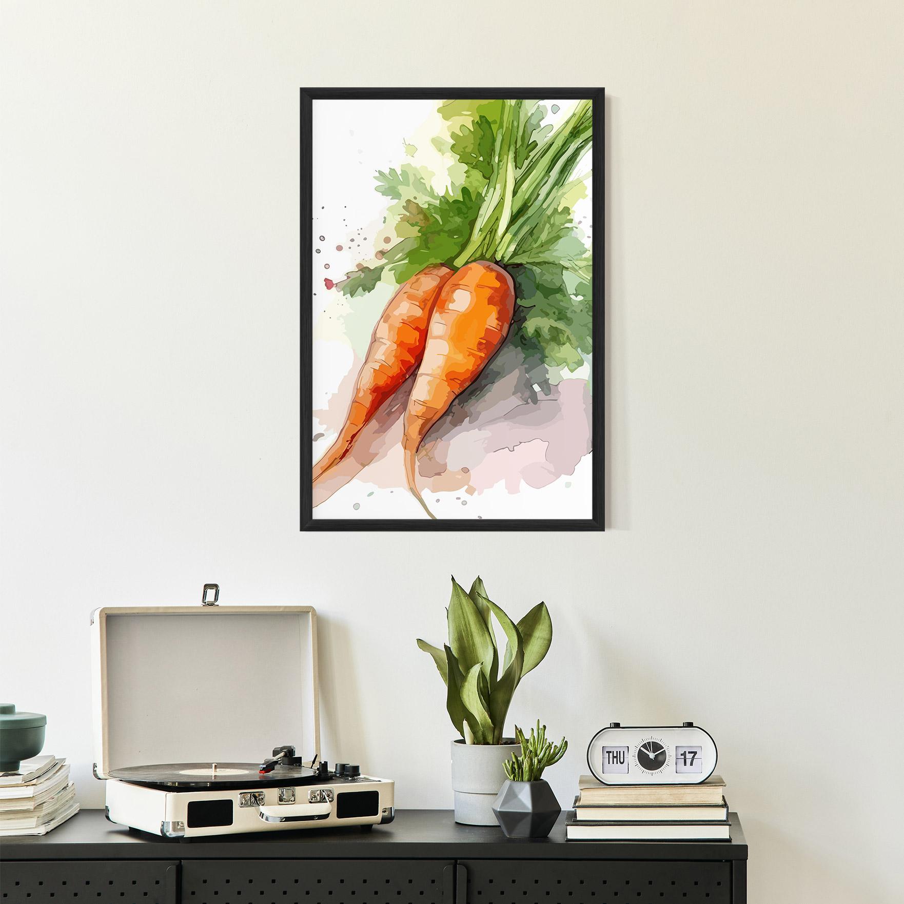Poster Înrămat Carrot Watercolor mockup 2