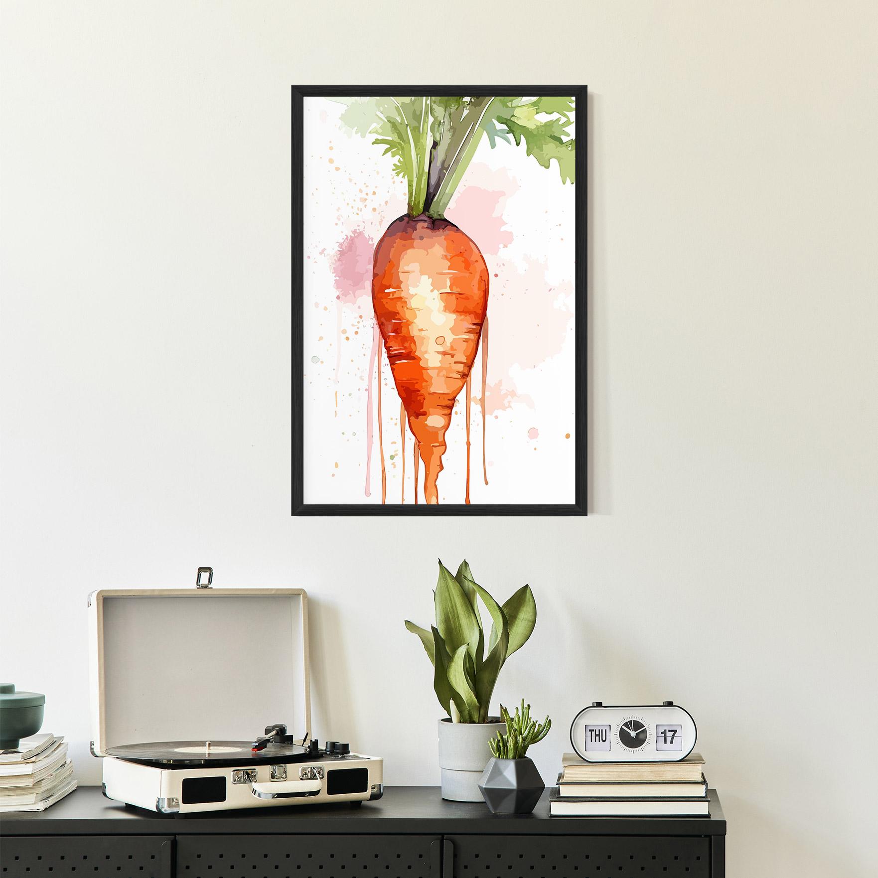 Poster Înrămat Watercolor Carrot mockup 2