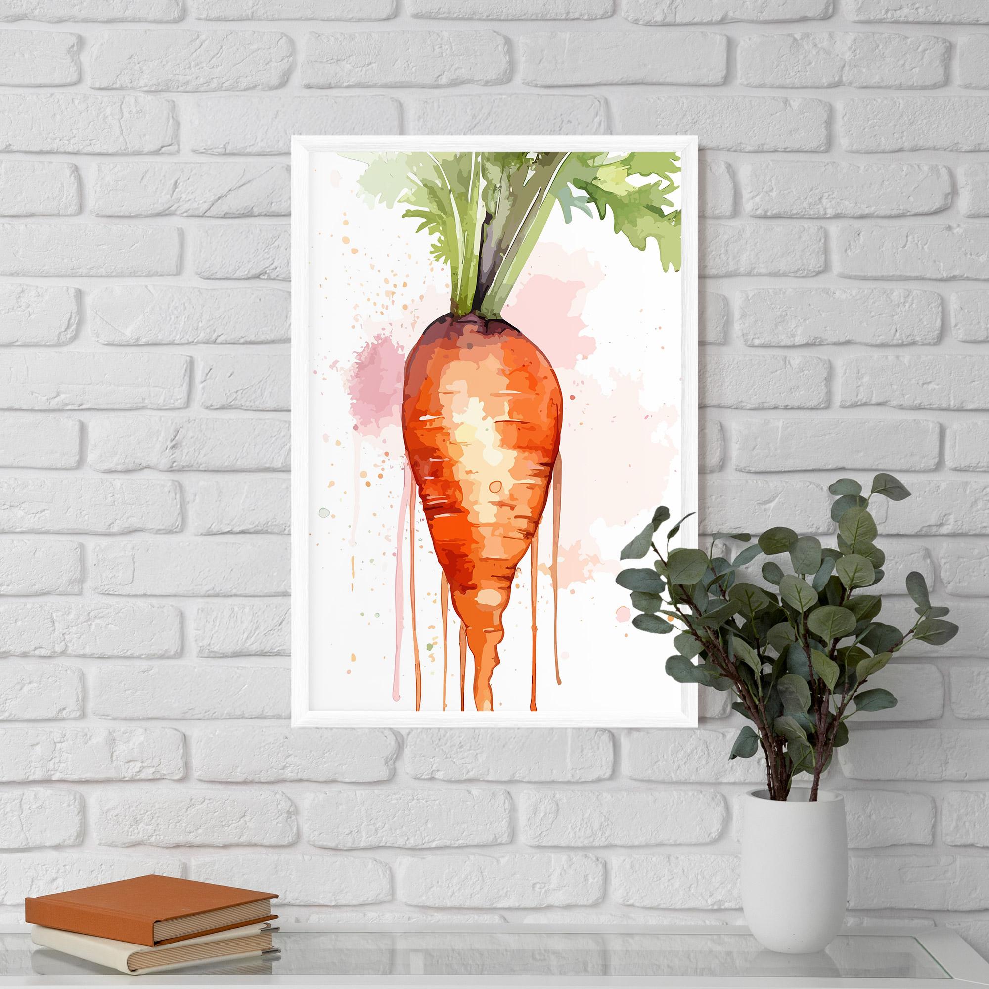 Poster Înrămat Watercolor Carrot mockup 5