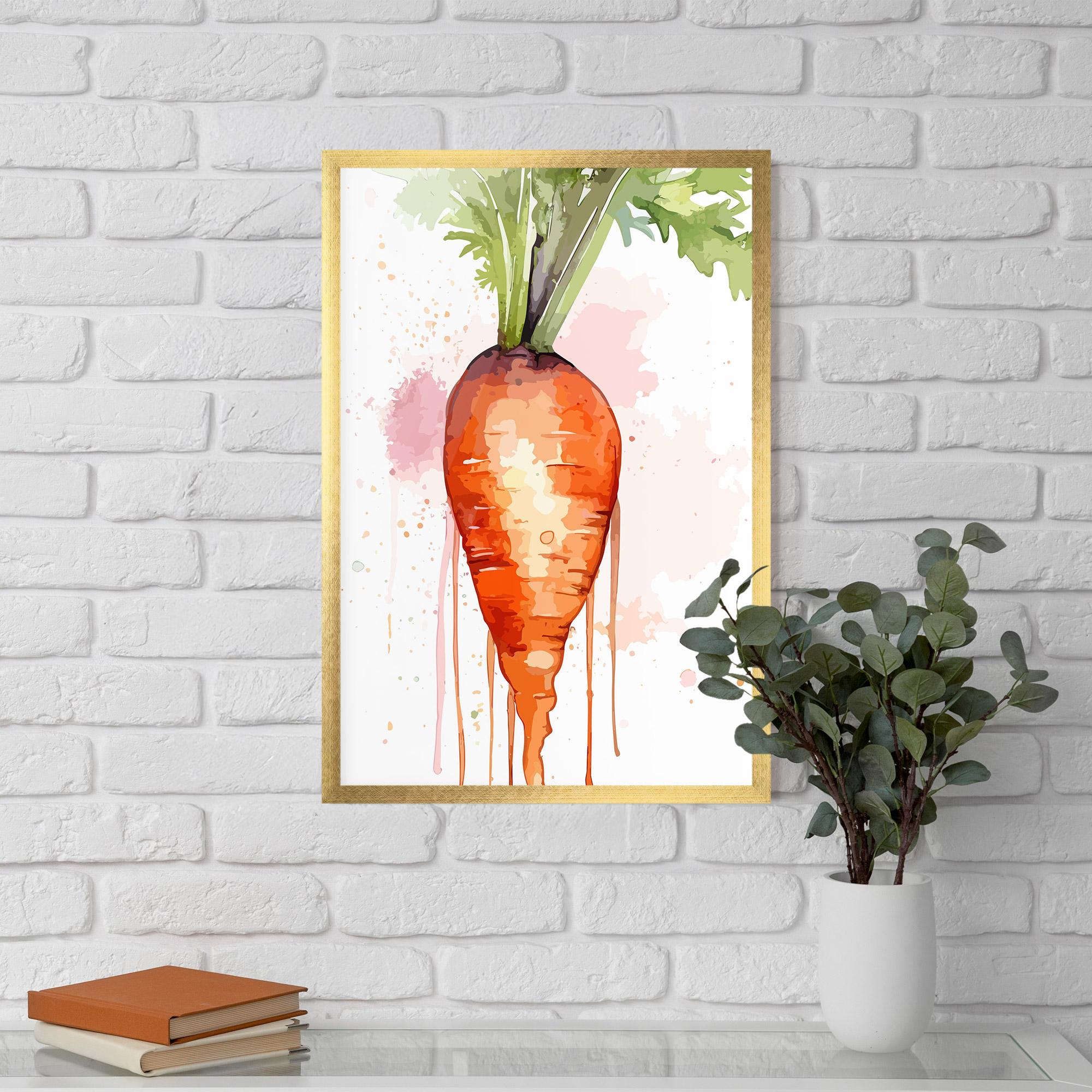 Poster Înrămat Watercolor Carrot mockup 5