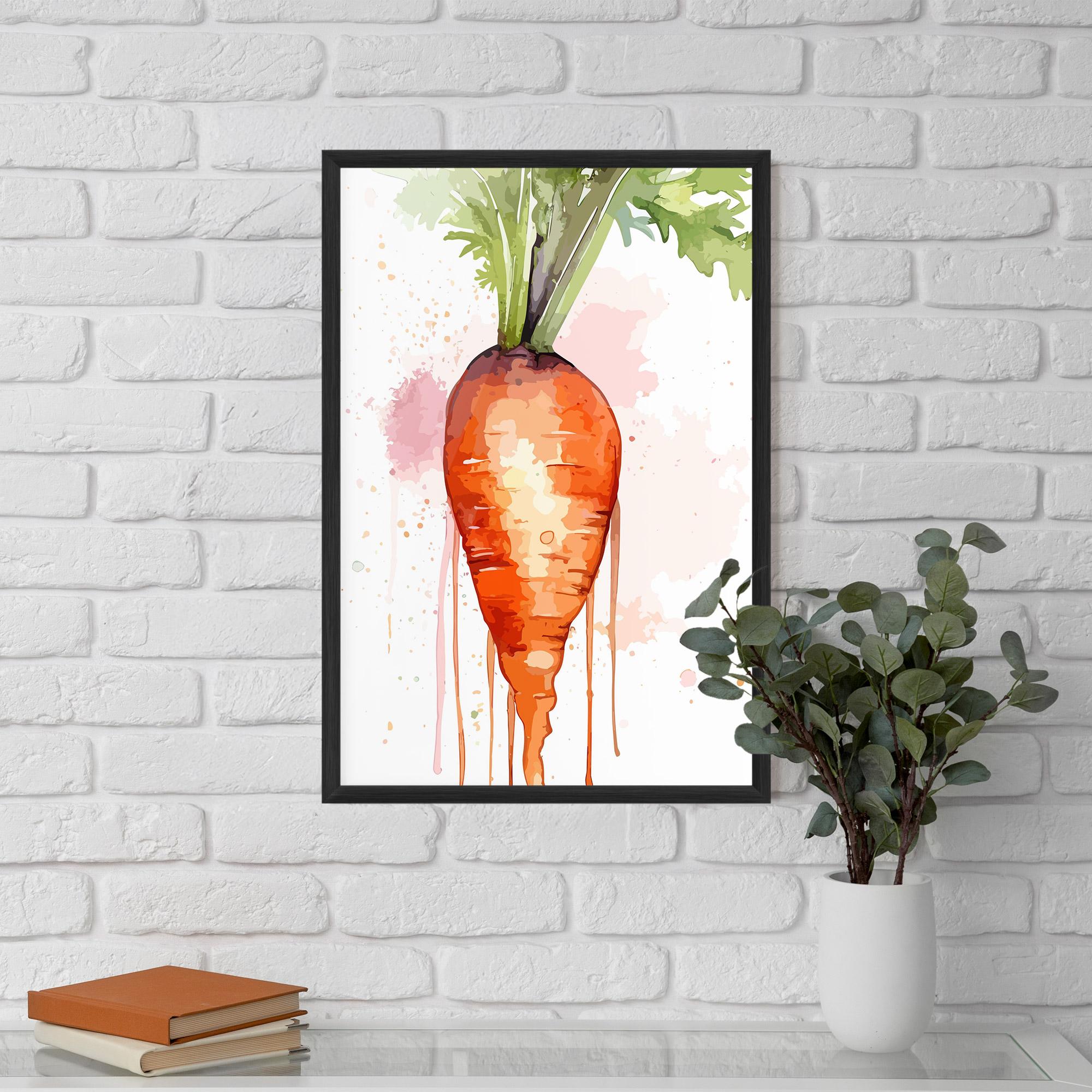 Poster Înrămat Watercolor Carrot mockup 5
