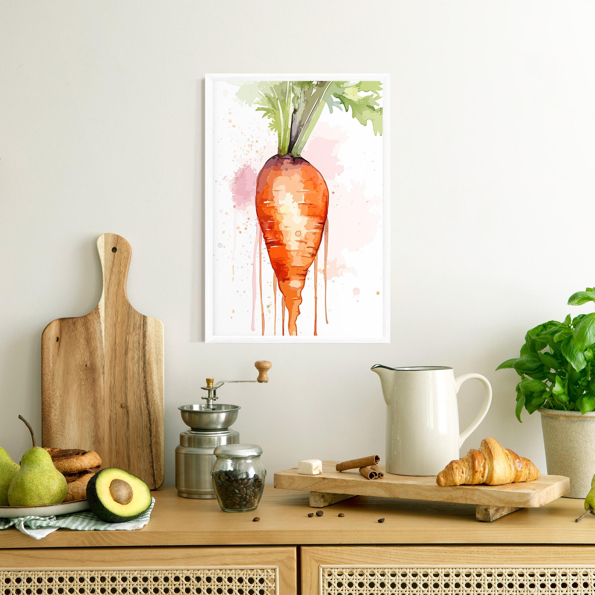 Poster Înrămat Watercolor Carrot mockup 8