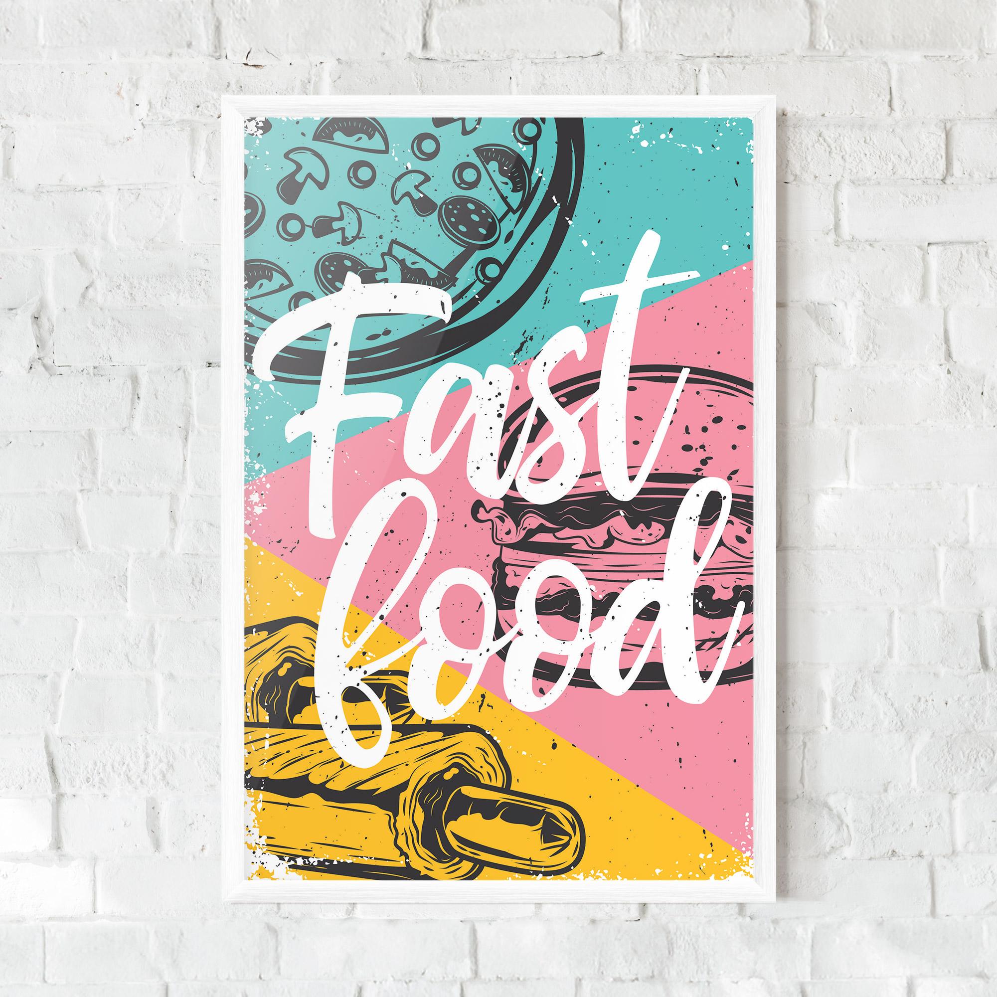Poster Înrămat Fast Food Pink mockup 0