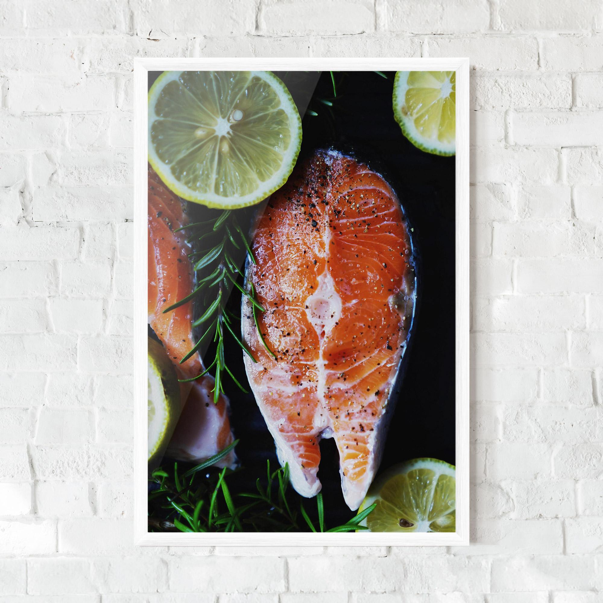 Poster Înrămat Fish With Lemons mockup 0