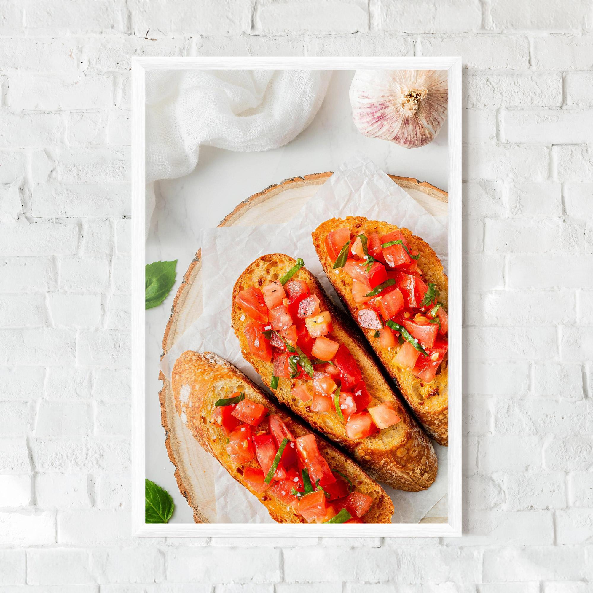 Poster Înrămat Tomatoes On Bread mockup 0