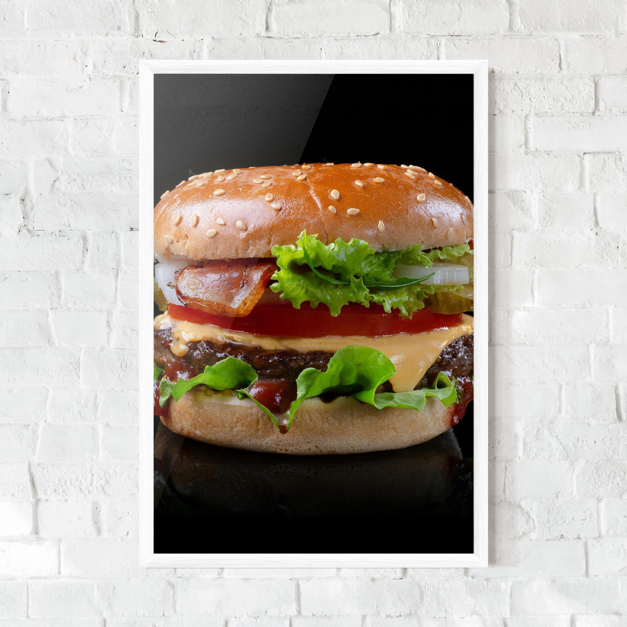 Poster Înrămat Yumm Hamburger mockup 0