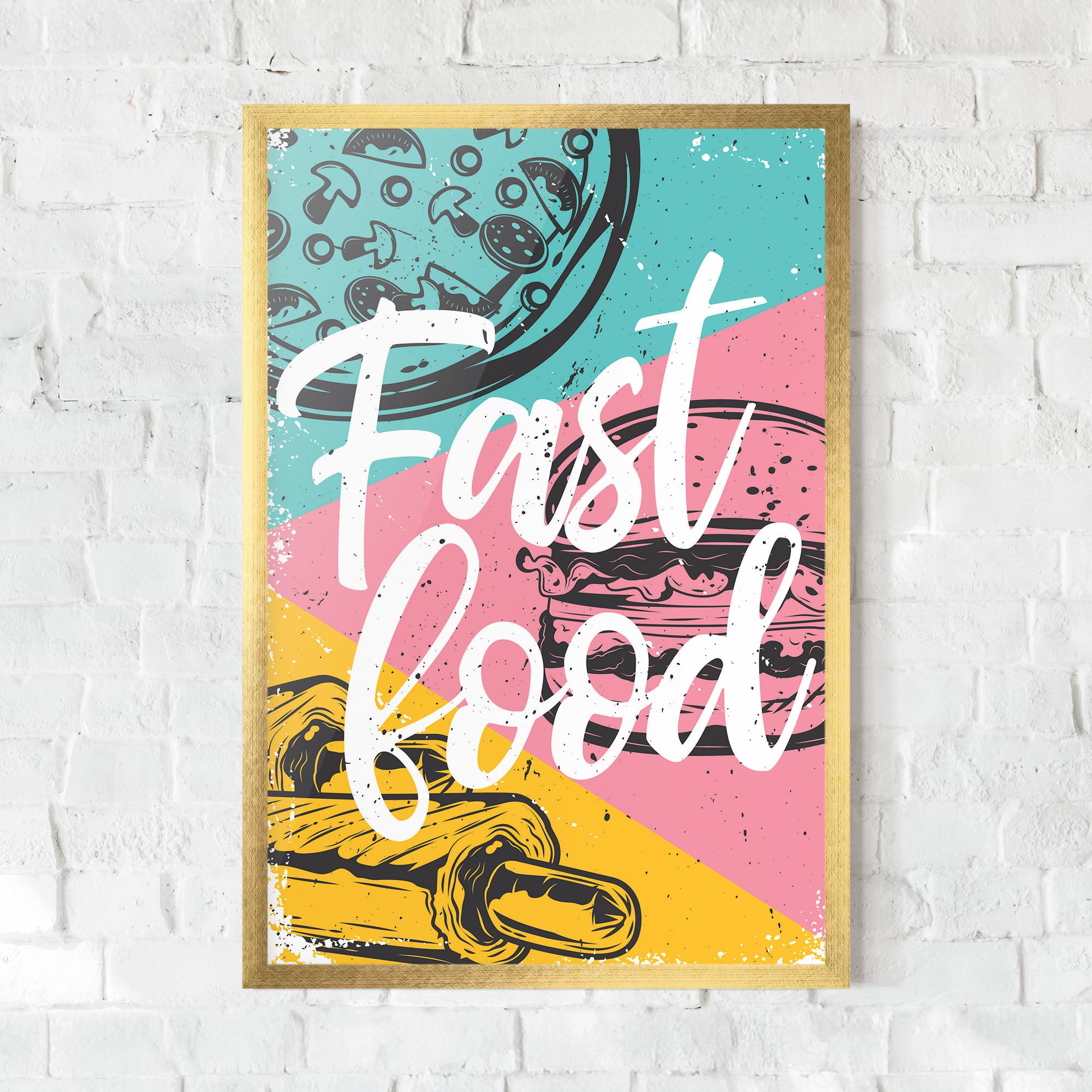 Poster Înrămat Fast Food Pink mockup 0
