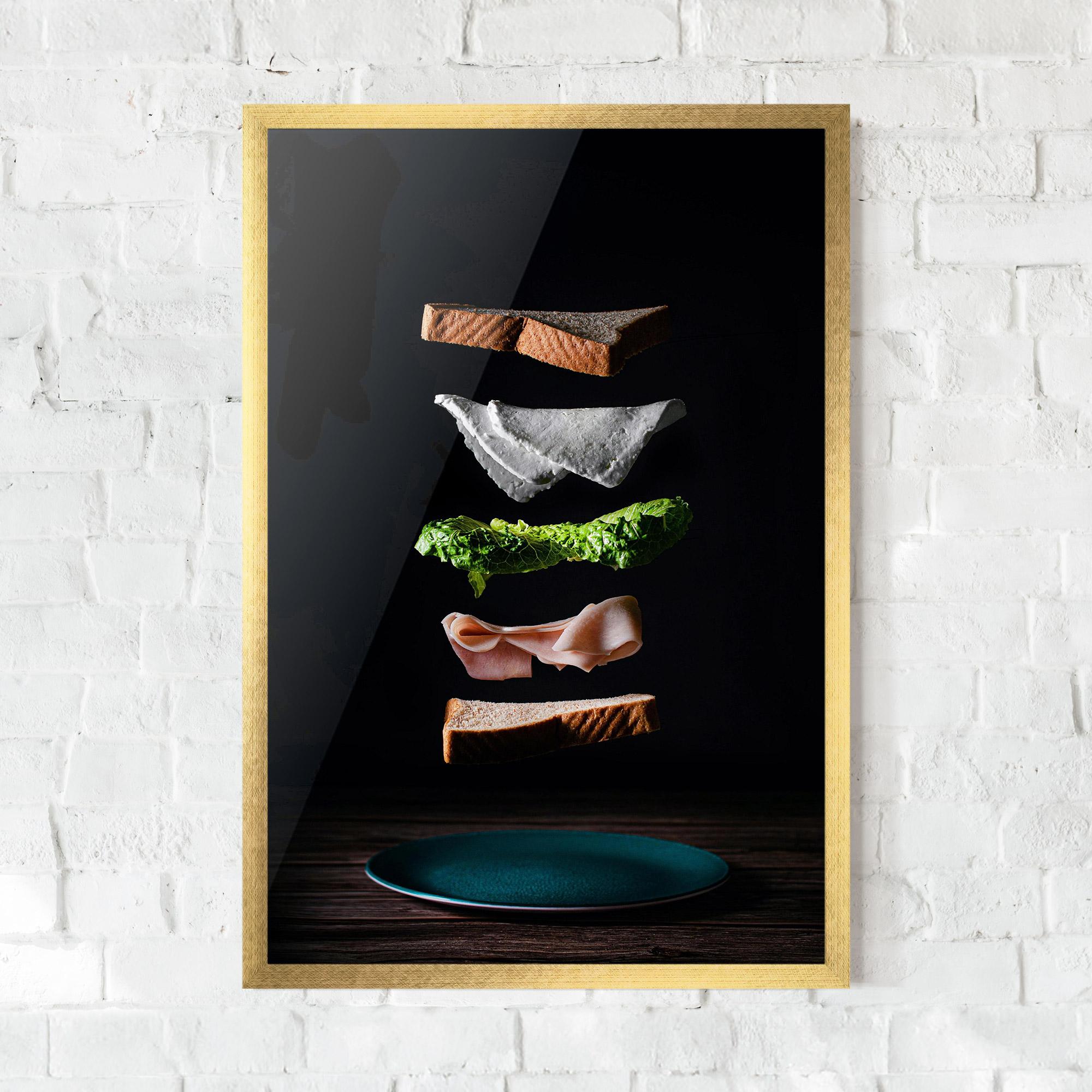 Poster Înrămat Floating Sandwich mockup 0
