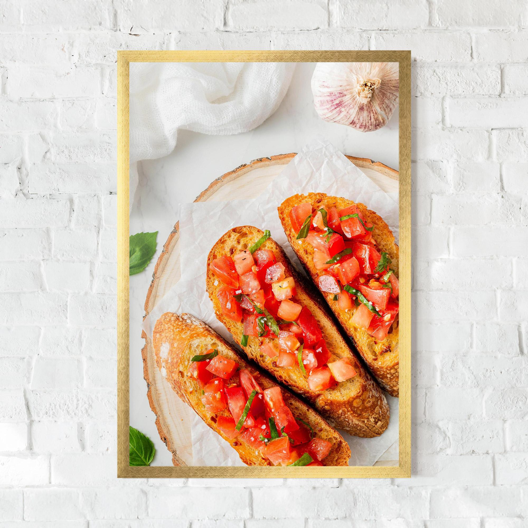 Poster Înrămat Tomatoes On Bread mockup 0