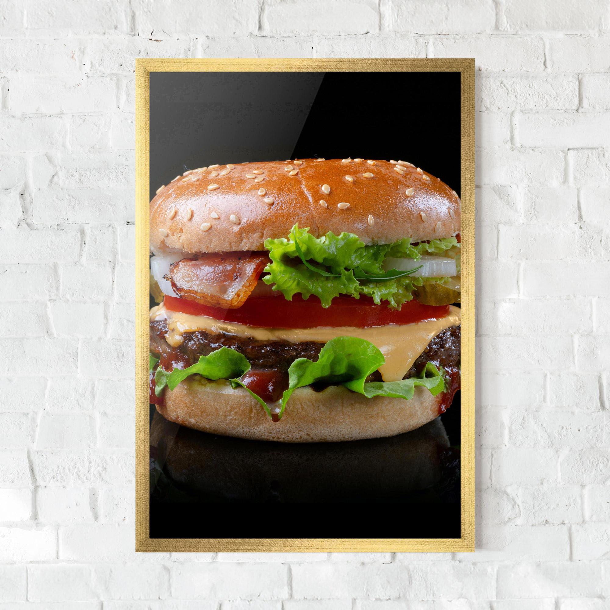 Poster Înrămat Yumm Hamburger mockup 0