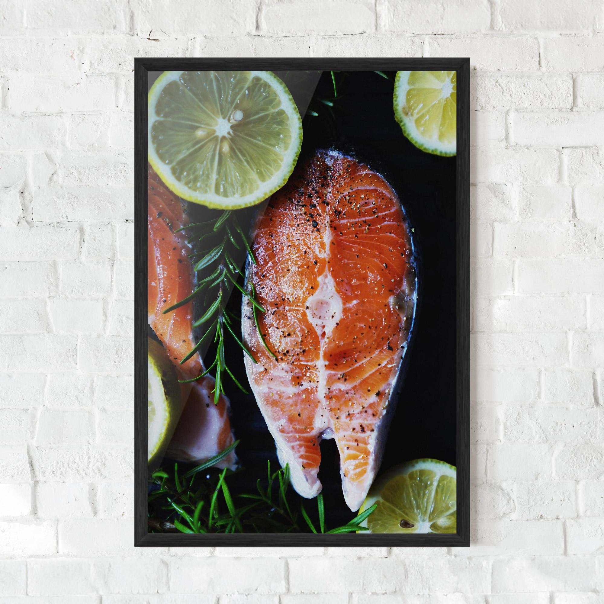 Poster Înrămat Fish With Lemons mockup 0