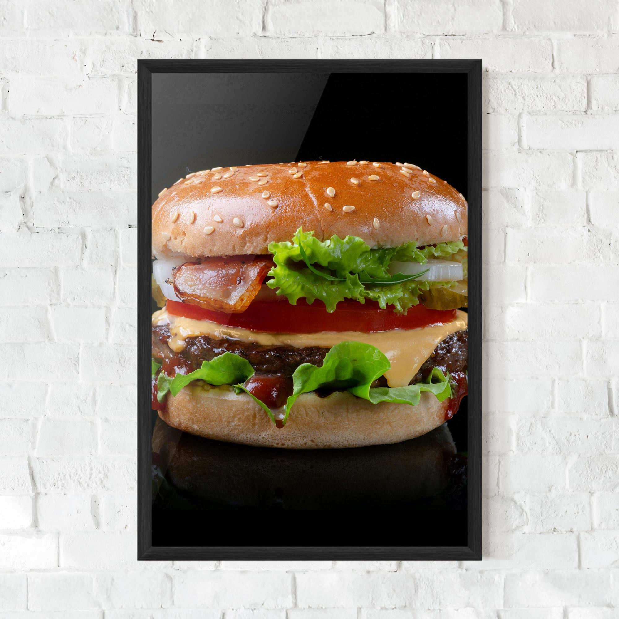 Poster Înrămat Yumm Hamburger mockup 0