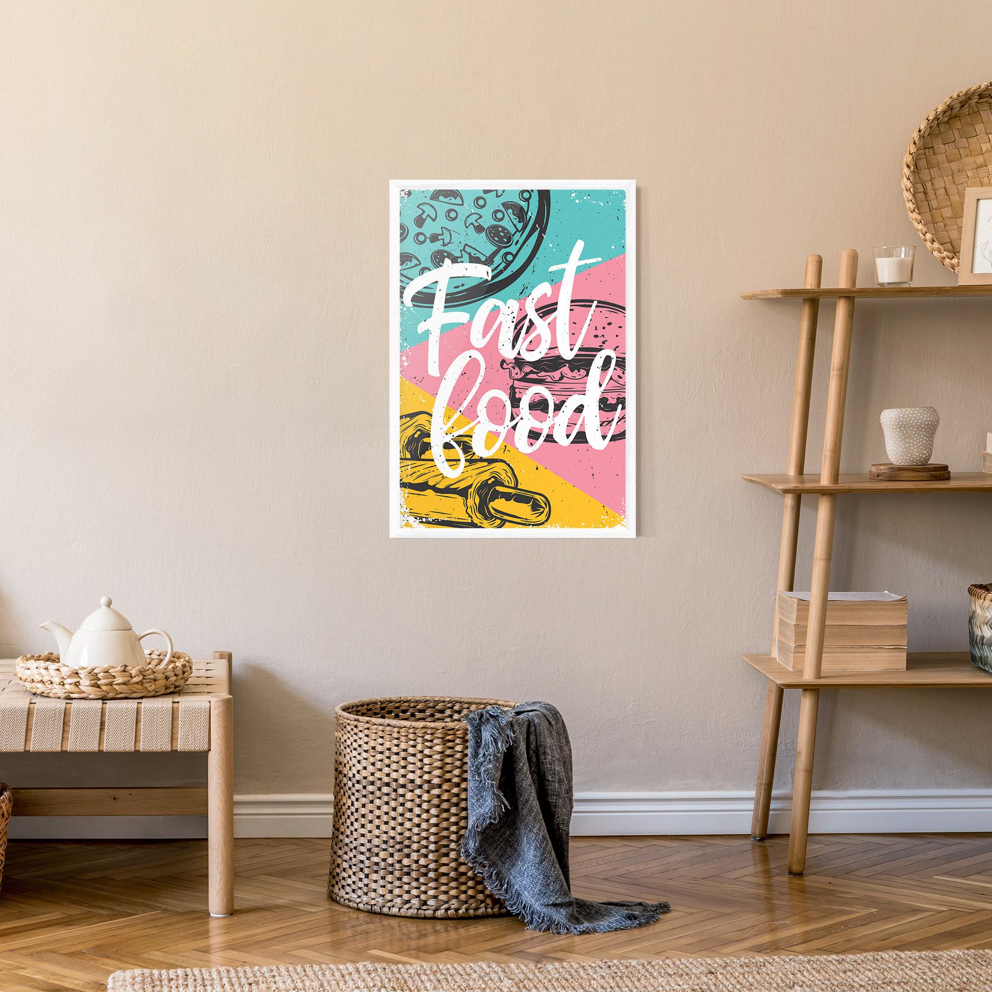 Poster Înrămat Fast Food Pink mockup 9