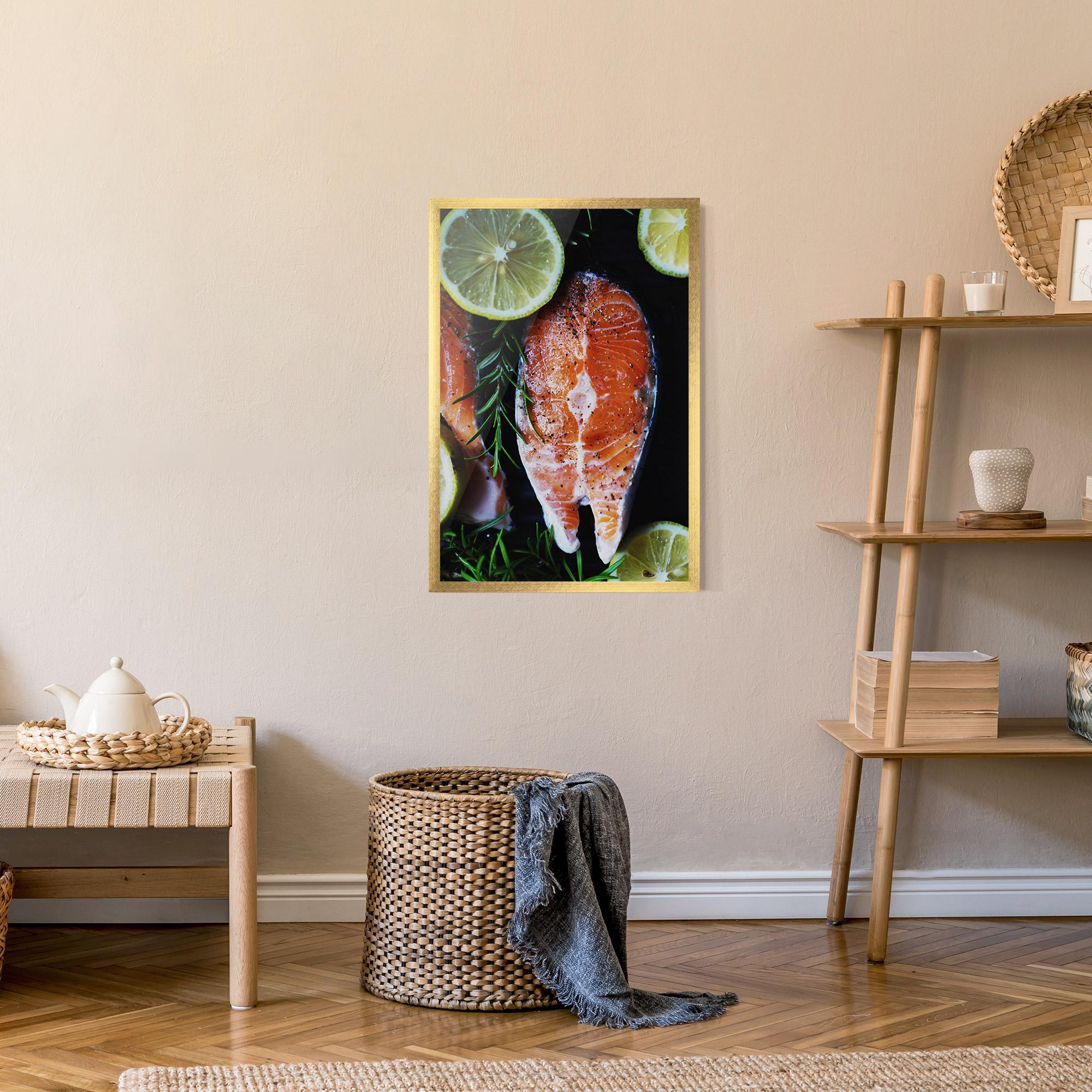 Poster Înrămat Fish With Lemons mockup 9