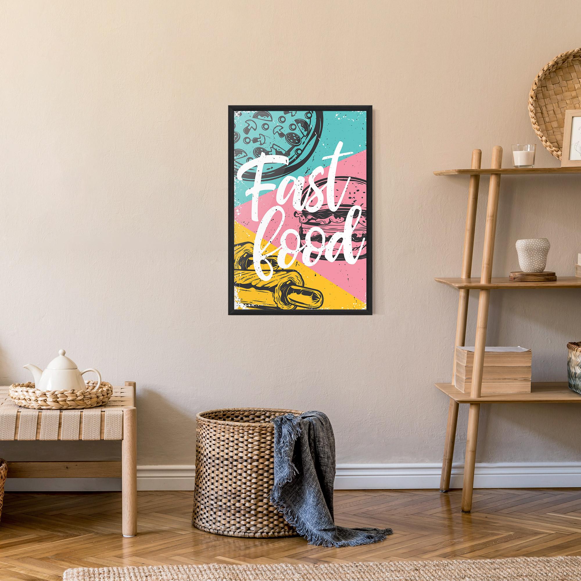 Poster Înrămat Fast Food Pink mockup 9