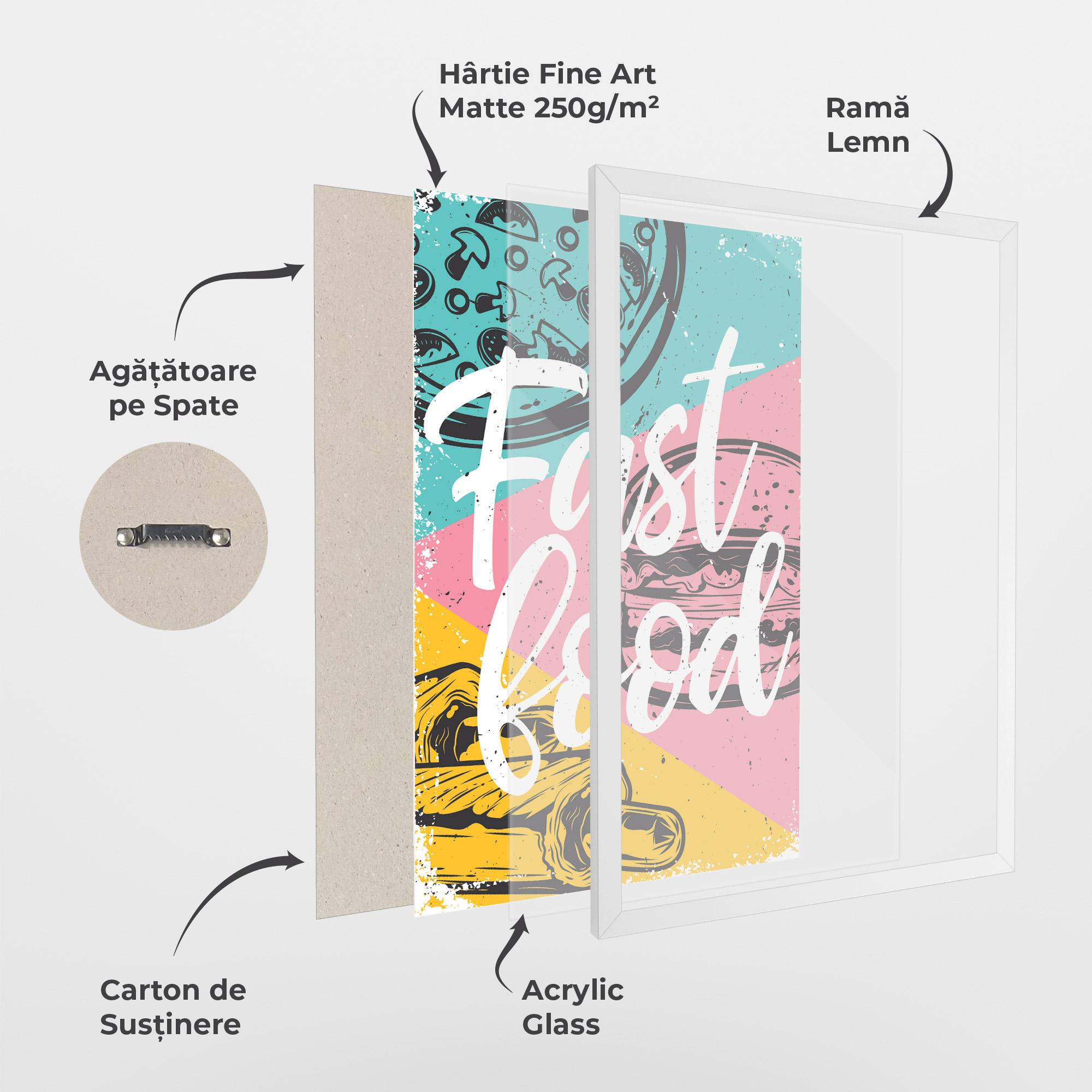 Poster Înrămat Fast Food Pink mockup 1
