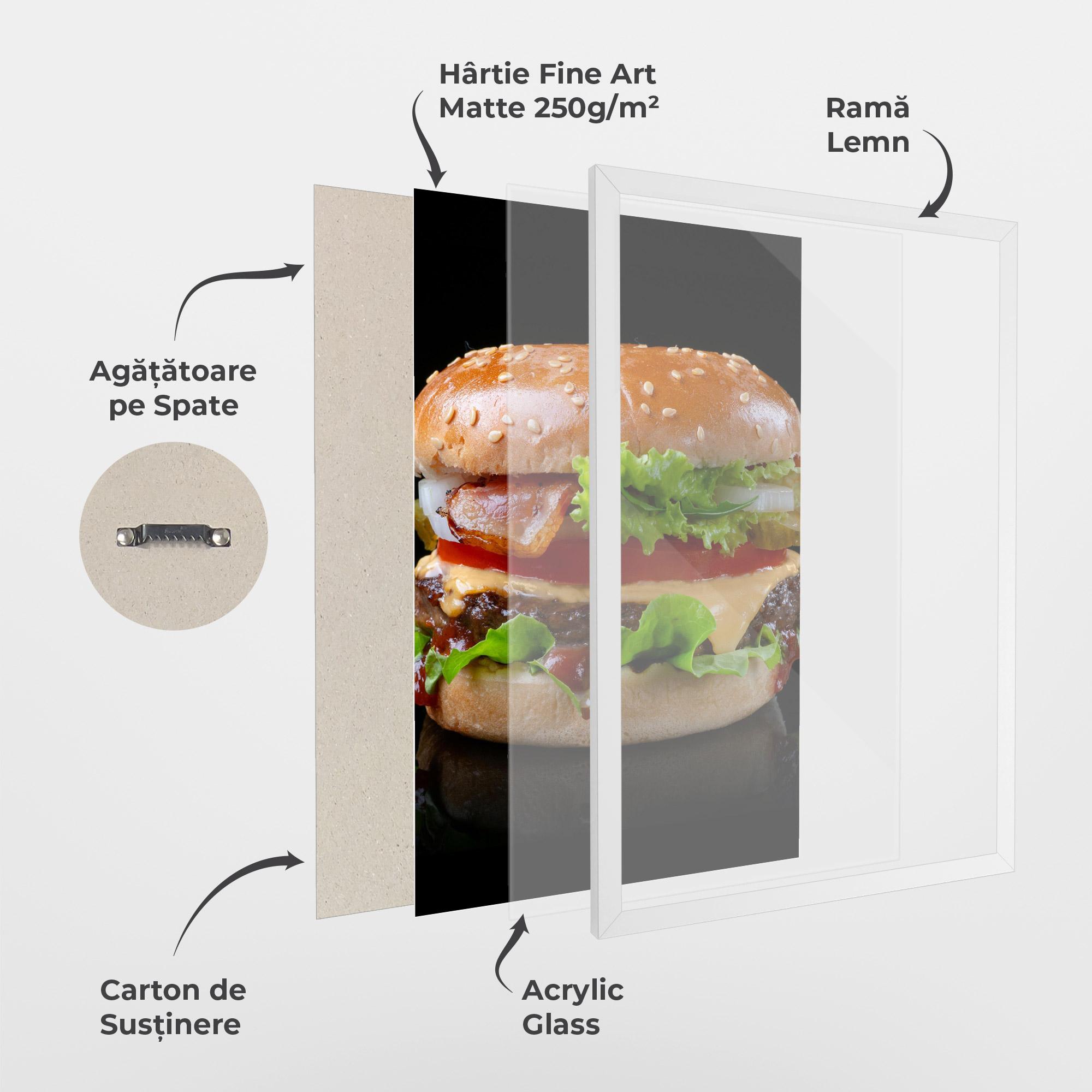 Poster Înrămat Yumm Hamburger mockup 1